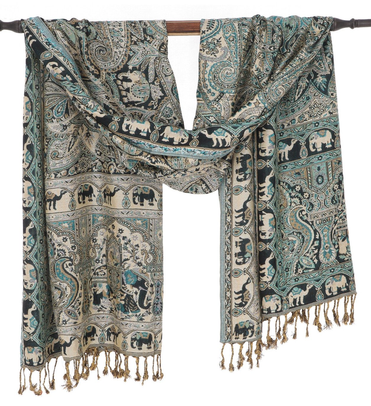 Guru-Shop Halstuch Indischer Schal, Schultertuch, Boho Stola mit..