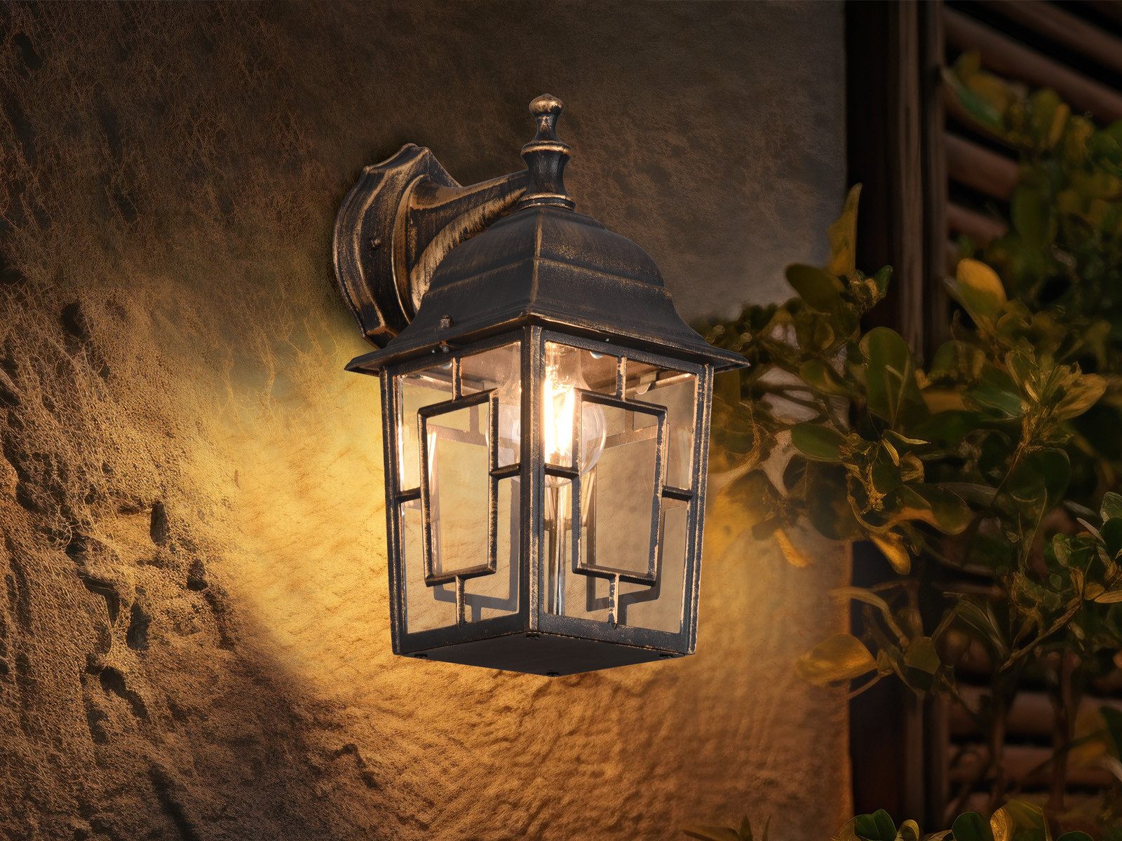 TRIO Leuchten LED Außen-Wandleuchte, LED wechselbar, Warmweiß, Wandlaterne hängend, Fassadenbeleuchtung Haus-wand Haustür, Höhe 30cm