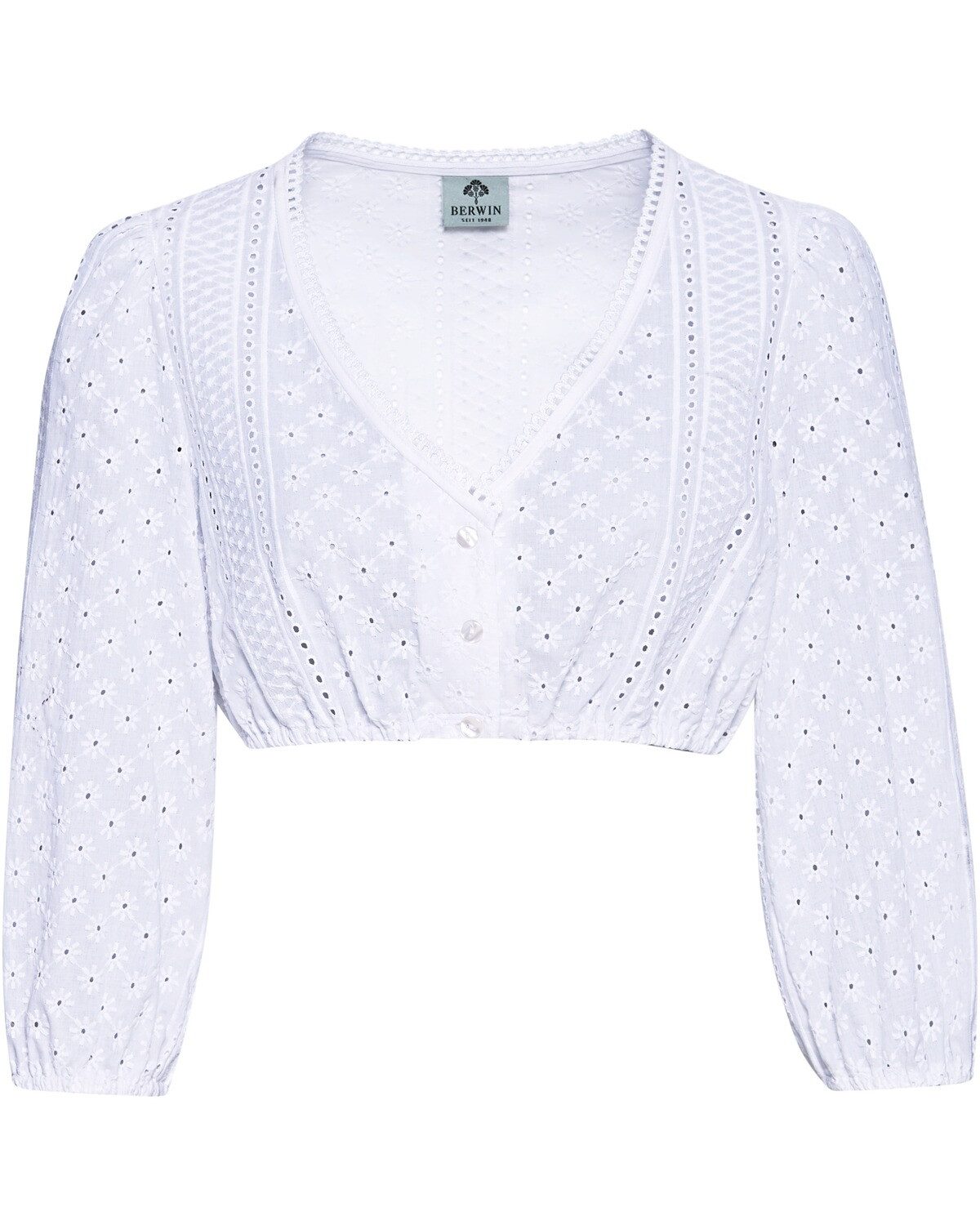 Berwin Dirndlbluse Bestickte Dirndlbluse mit Spitze günstig online kaufen