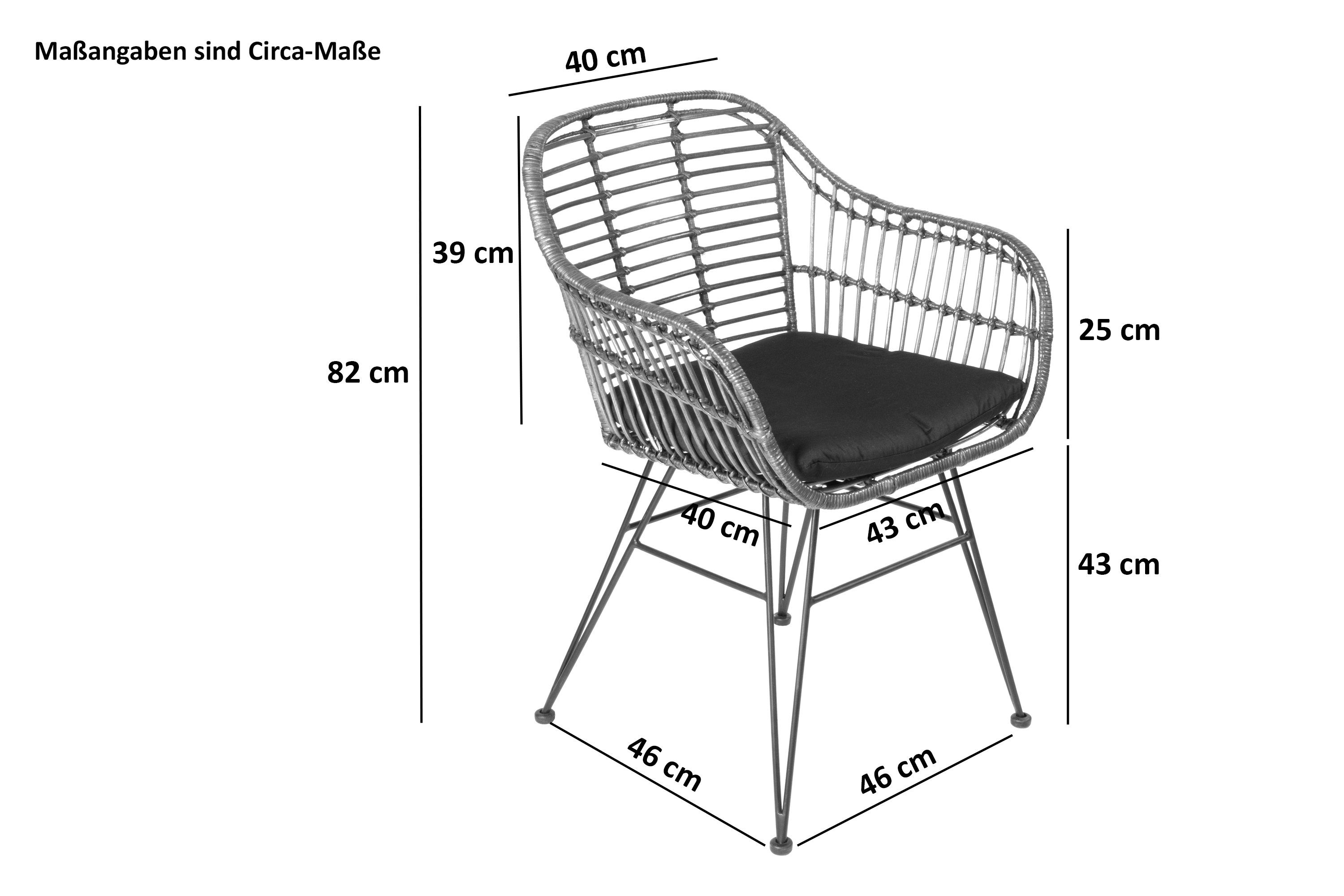 SAM® Esszimmerstuhl Piräus, Trendiger Rattanstuhl, geflochtenes Design, Metallgestell