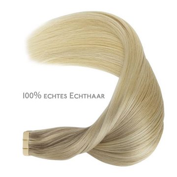 Wennalife Echthaar-Extension Echthaar-Extensions, Klebeband,aschblond bis goldblond und platinblond