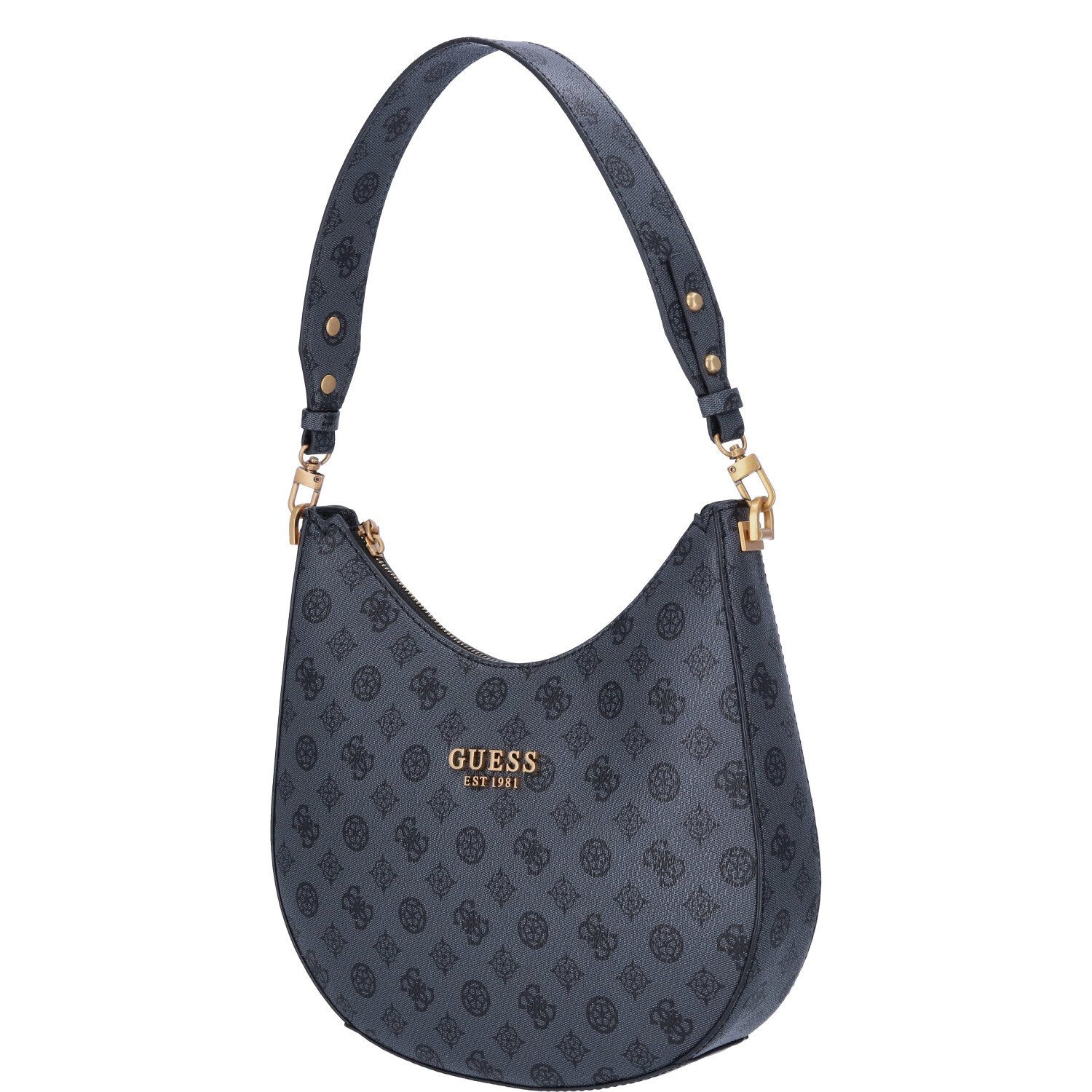 Umhängetasche GUESS Damen Schultertasche Fynna Charcoal Logo