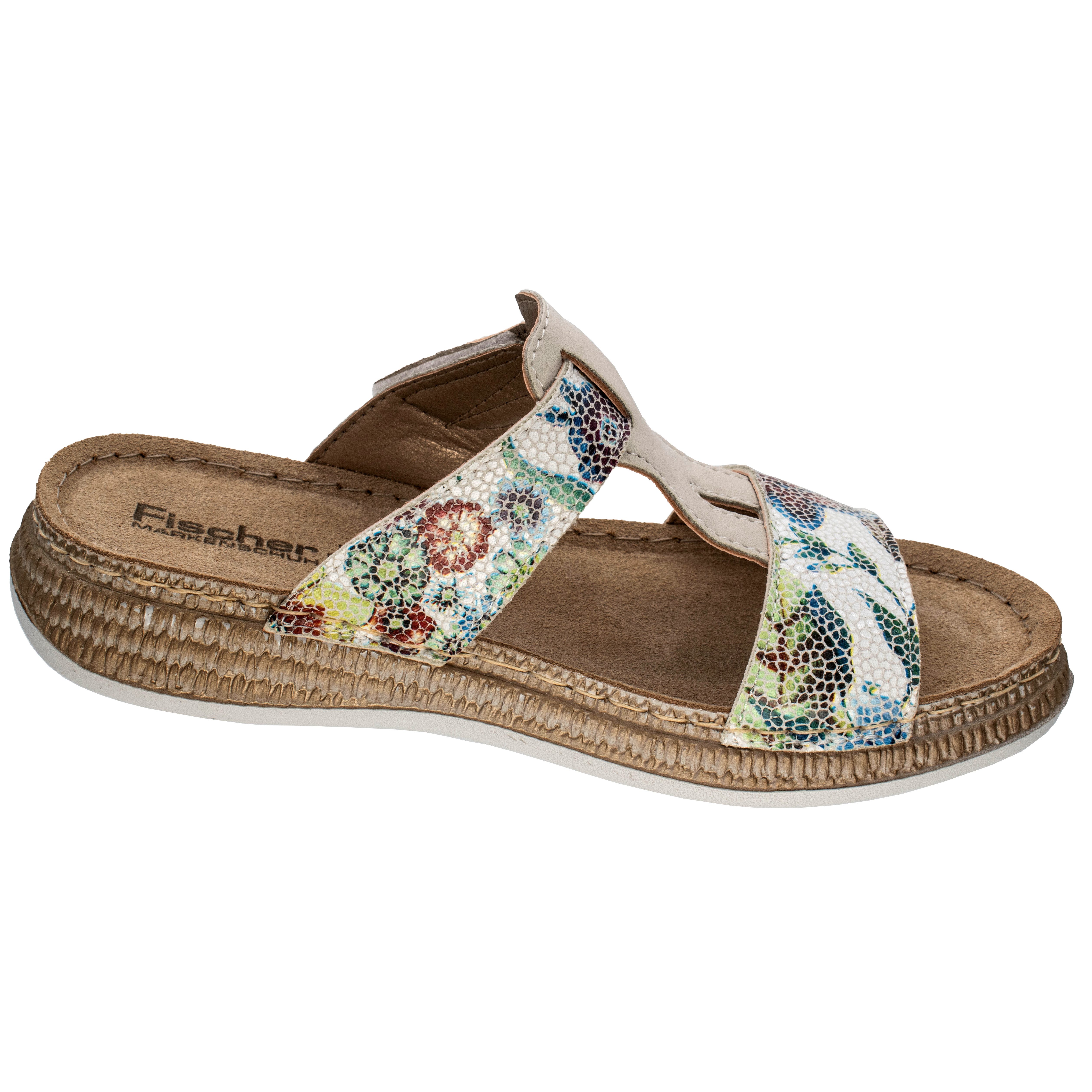 Fischer-Markenschuh Steffi Pantolette aus Nappalino (Lederimitat), Fleecefu günstig online kaufen