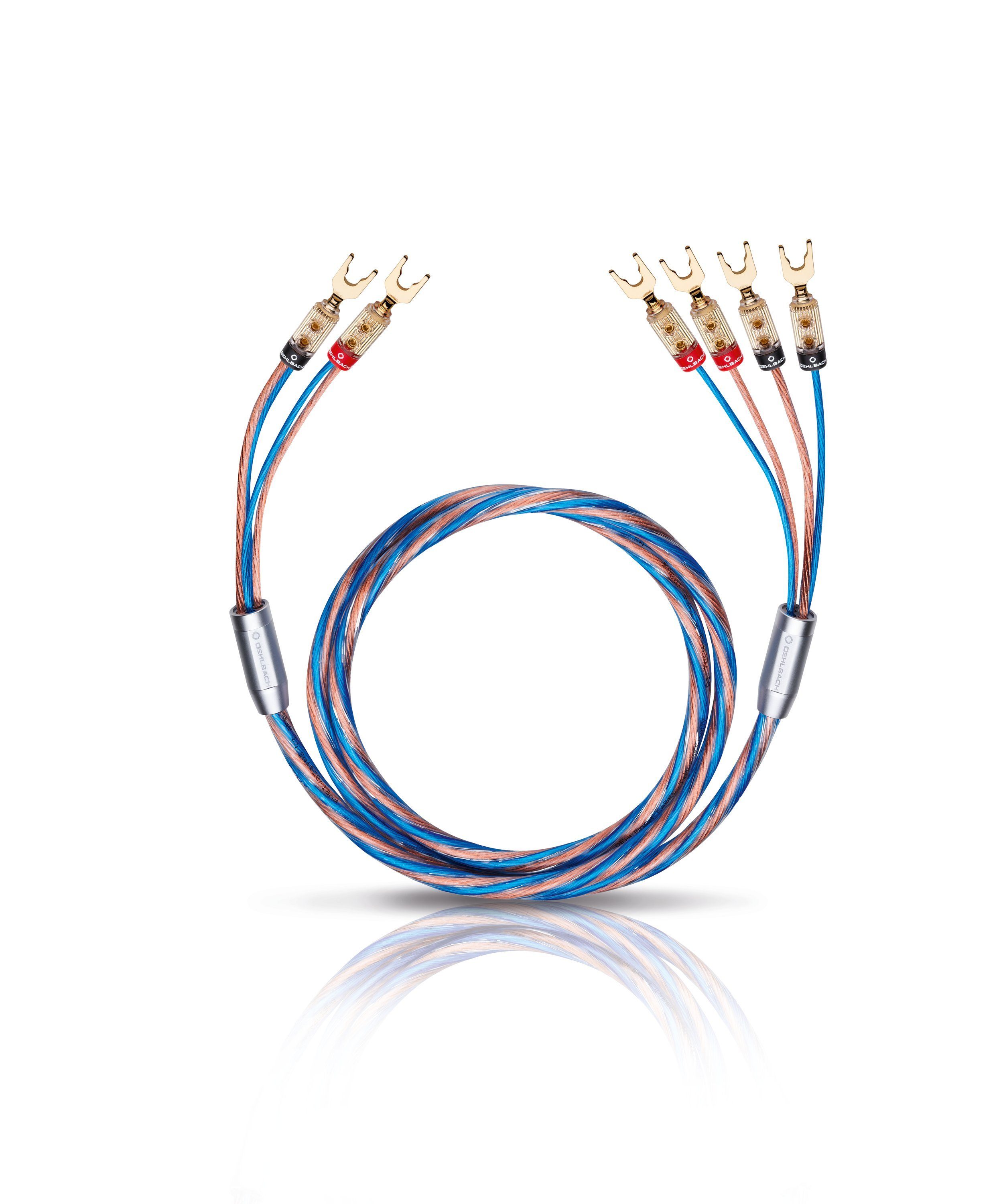 Oehlbach »Bi-Tech 4 L - Lautsprecherkabel-Set Bi-Wiring versilbert  (2x2,5/2x4,0 mm² mit Kabelschuh-Verbinder) 2 x 2 m - blau/kupfer«  Audio-Kabel, (200 cm) online kaufen | OTTO