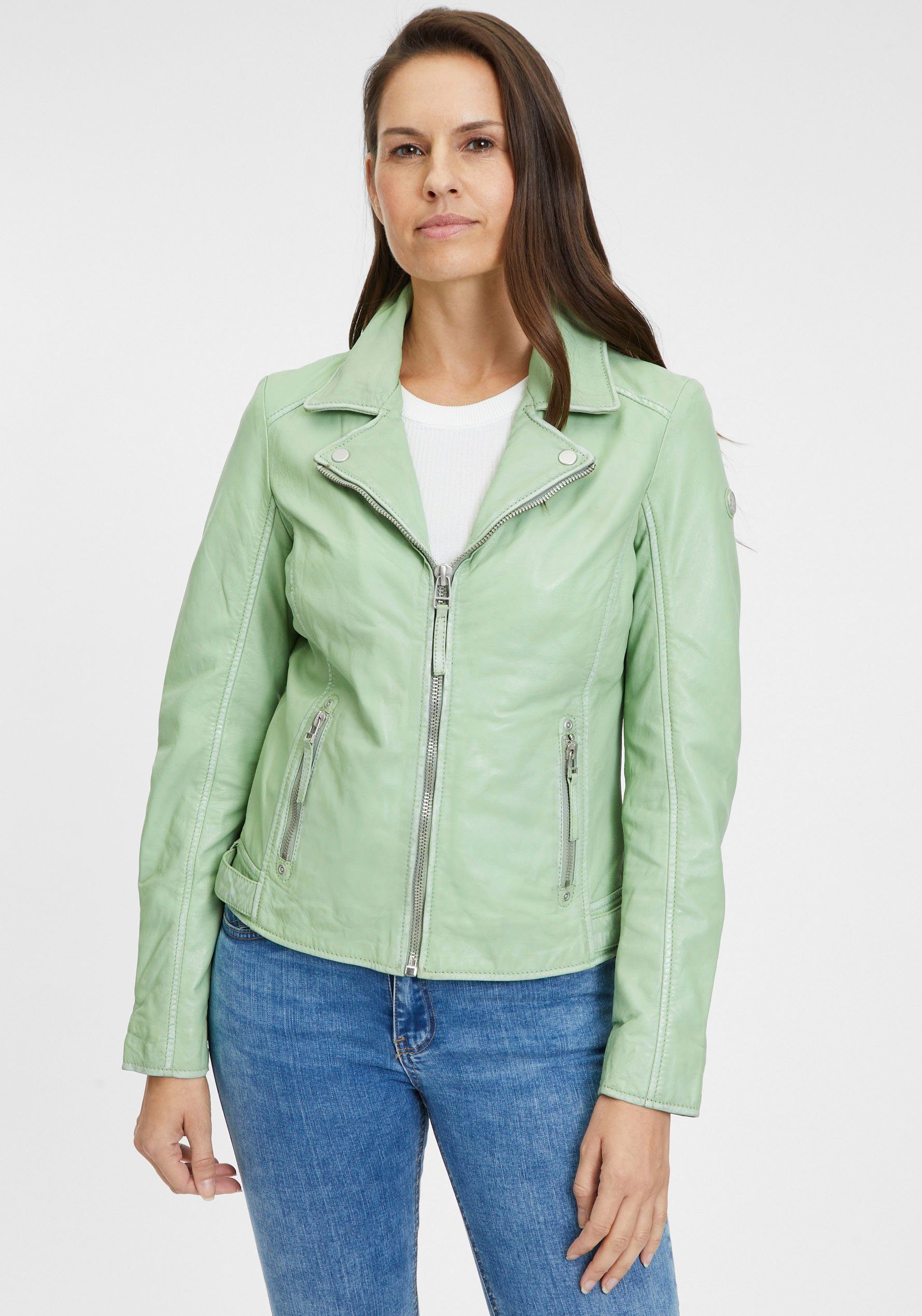 Gipsy Lederjacke GWLoreena green pale