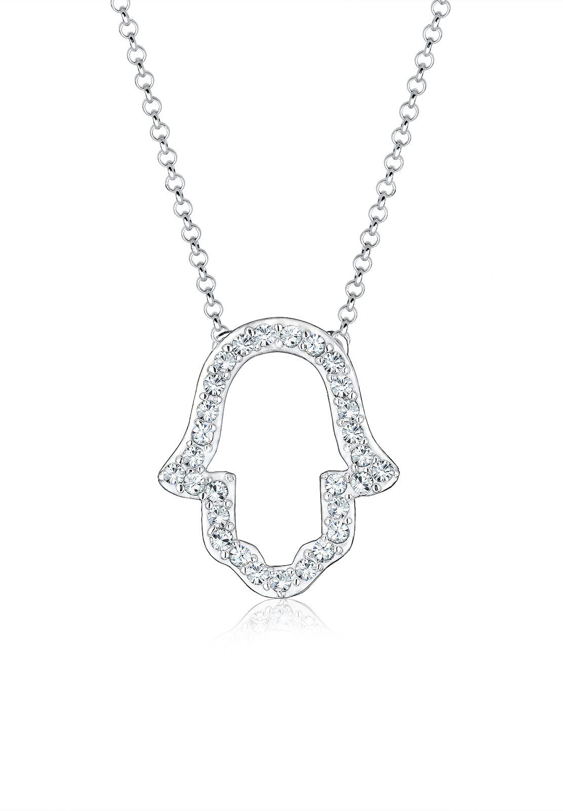 MYSTIC JEWELS Armband Aus 925 Sterling Silber – Mit Hamsa & Bösen Auge, 16+2 Cm