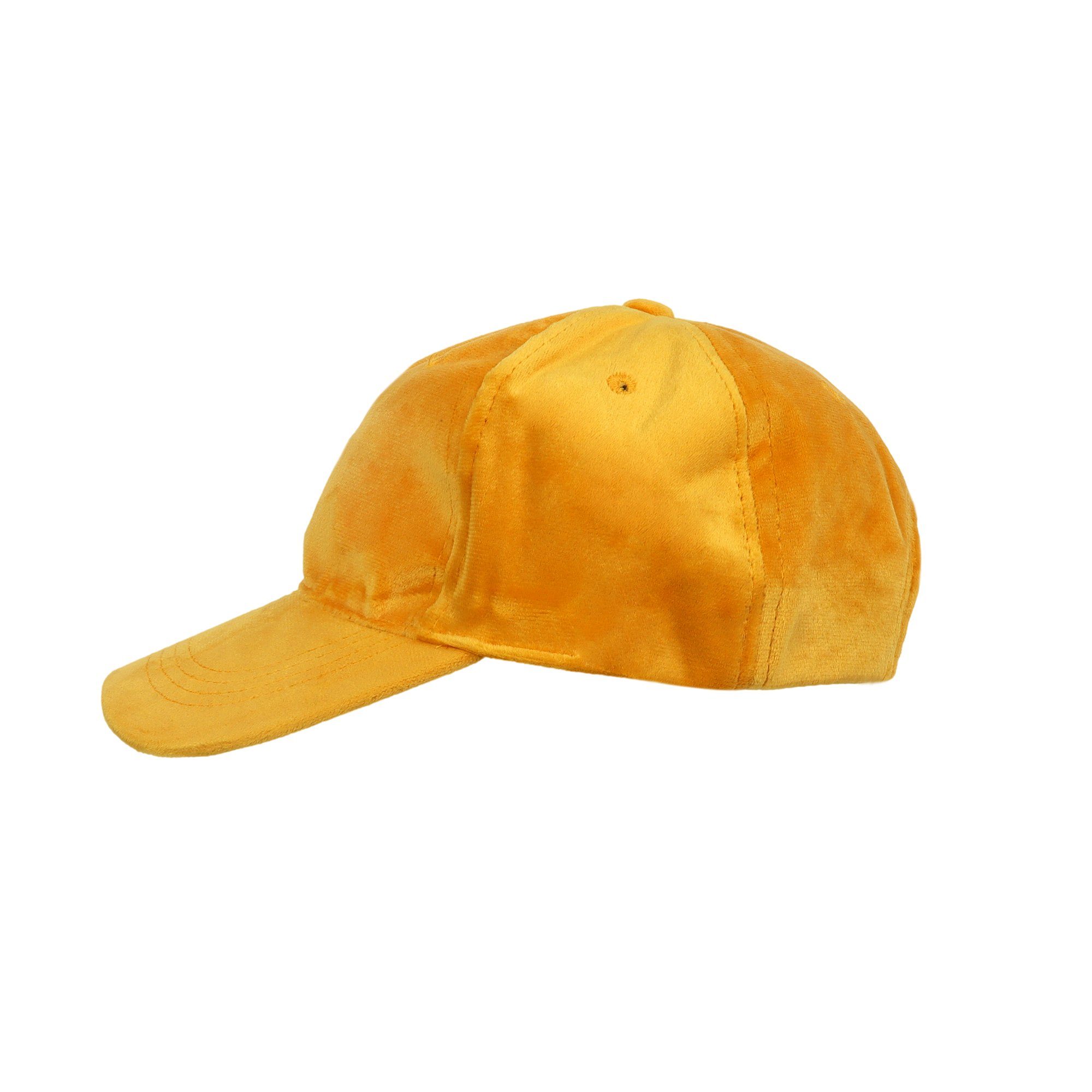 ZEBRO Baseball Cap Samt-Cap mit Belüftungslöchern gelb