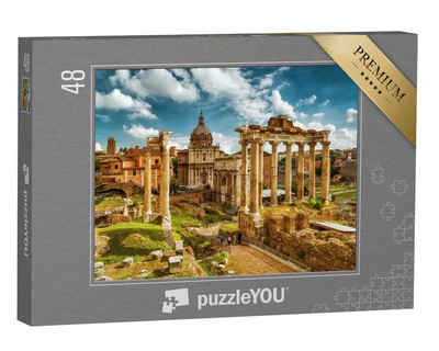 puzzleYOU Puzzle Forum Romanum mit Saturntempel, Rom, Italien, 48 Puzzleteile, puzzleYOU-Kollektionen Italien