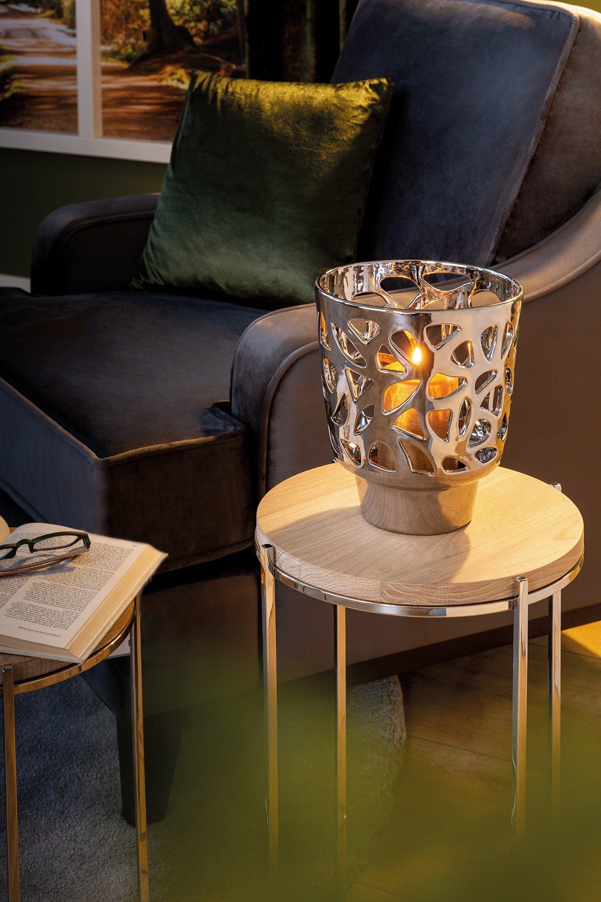 Fink Windlicht EVITA (1 St), aus Keramik, Höhe ca. 23 cm günstig online kaufen