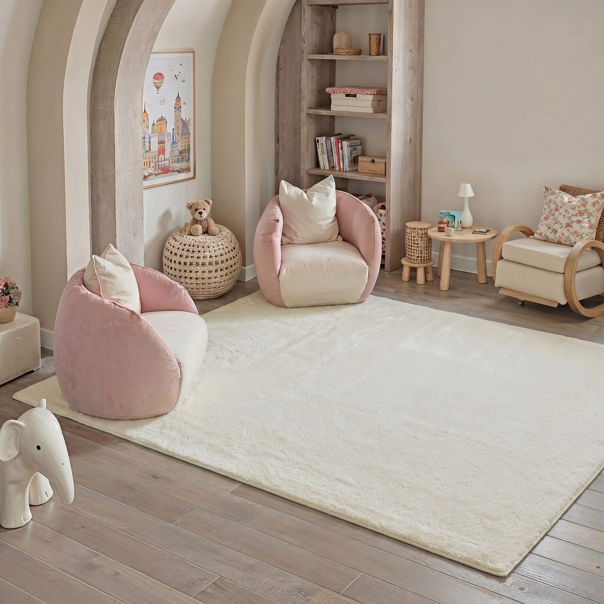 PURECOZY Teppich Kurzflor im Scandi-Look – weich, kuschelig, waschbar und pflegeleicht, rechteckig, Höhe: 5 mm, geeignet für verschiedene Innenräume, 120 x 180 cm