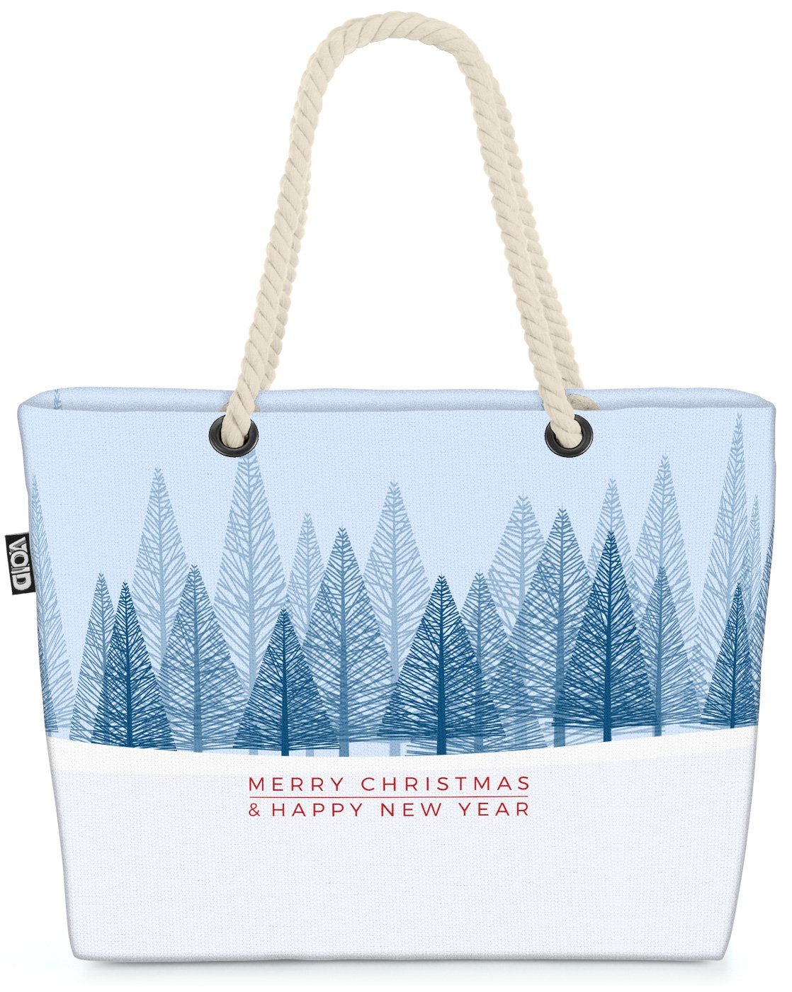 VOID Strandtasche (1-tlg), Silvester Winter Wald Bäume Beach Bag skandinavisches Design Norwegen Winter Sc