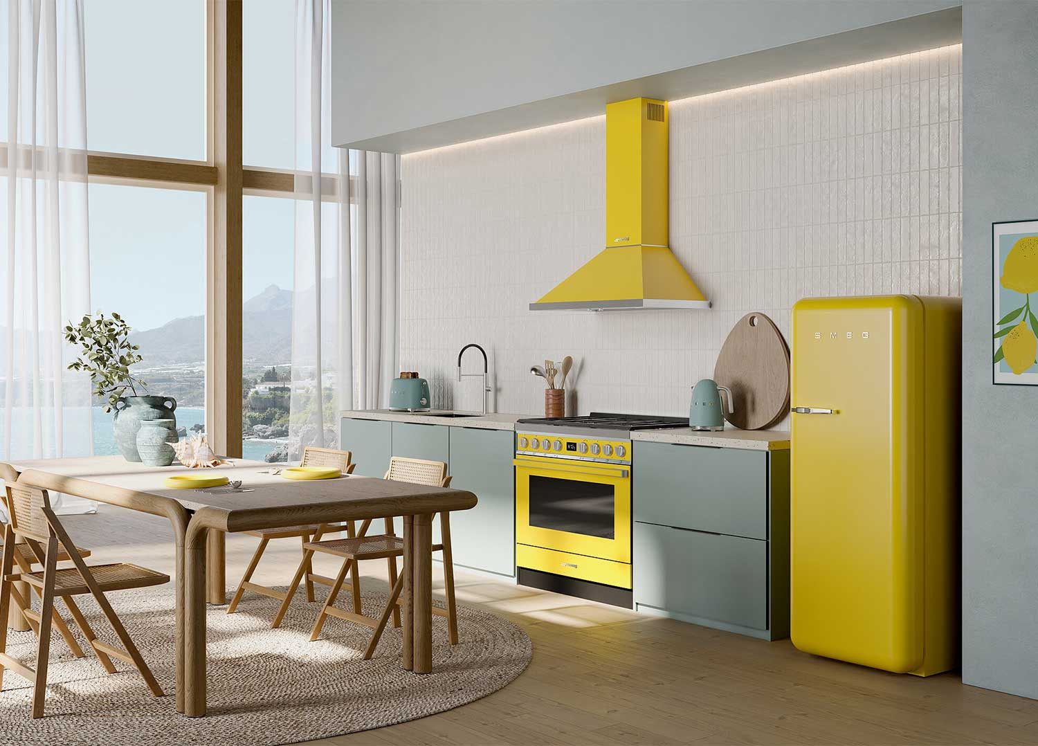 Smeg Kühl-/Gefrierkombination FAB28RYW6, 153.0 cm hoch, 60.1 cm breit, Retro