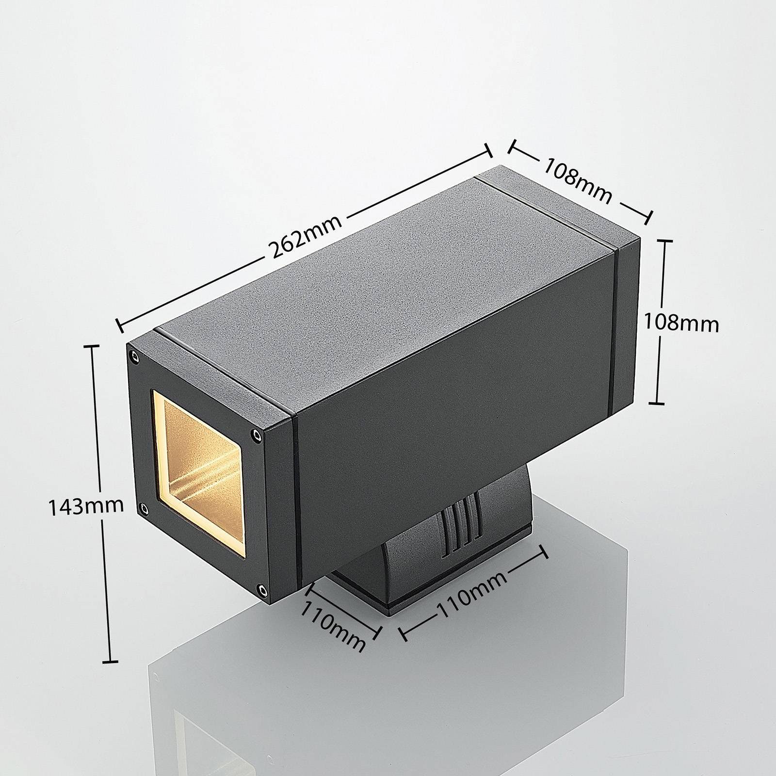 Lucande Außen-Wandleuchte Stani, Metall, Alu IP54, 2 x 30 W