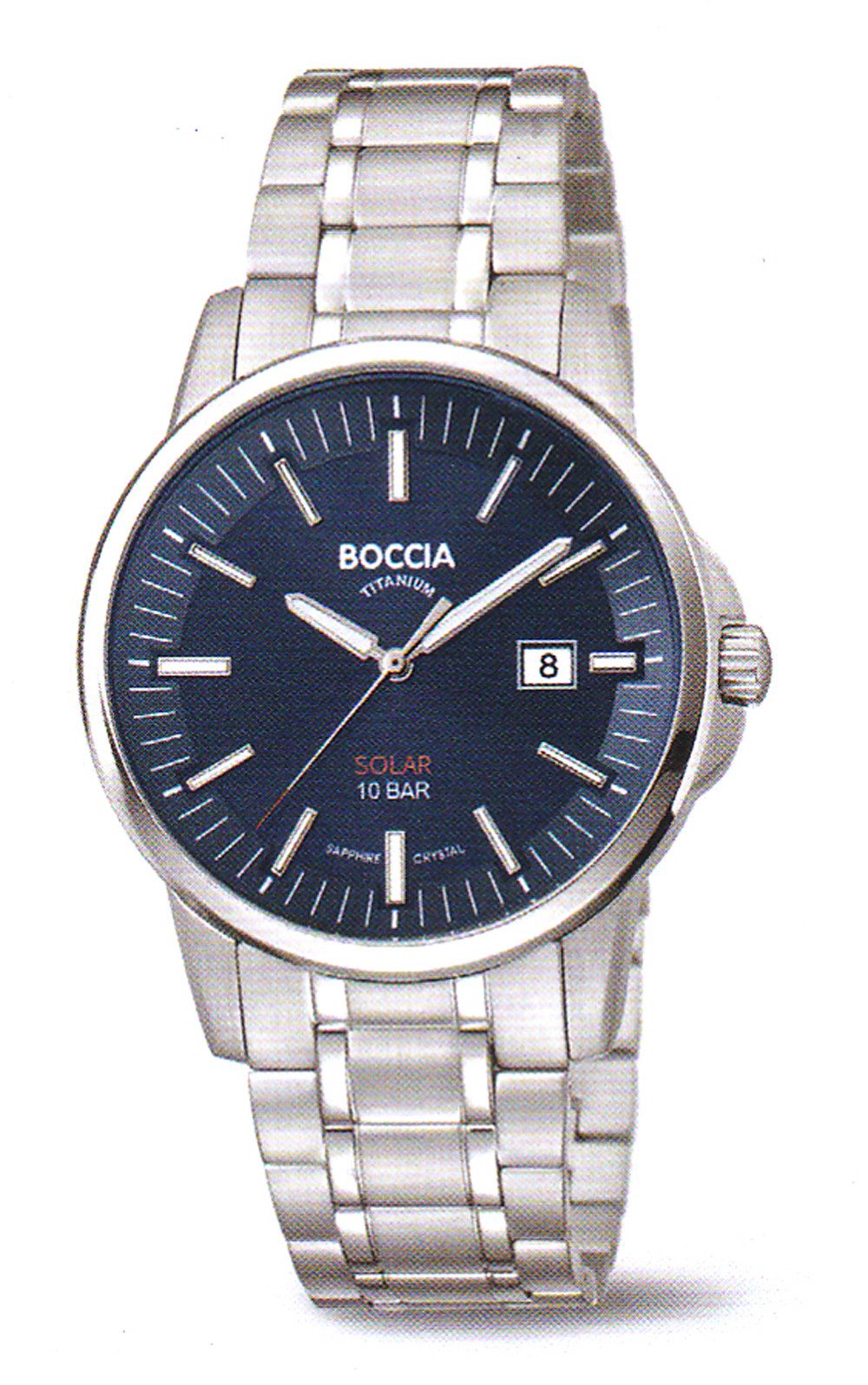 Boccia Quarzuhr Boccia Titan Herrenuhr Solar 3643-05