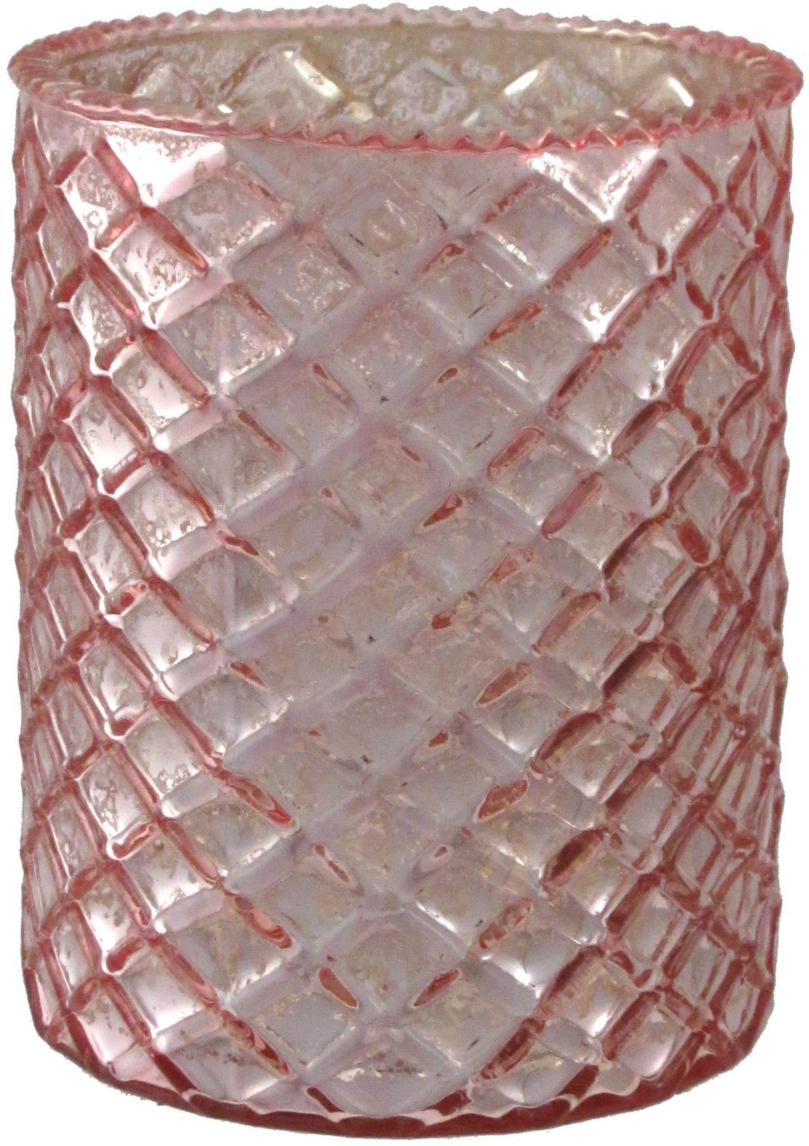 Creativ rosa Windlicht deco ca. (4 unterschiedlich mit 10 strukturierten Set, H: St), Oberflächen, 4er cm