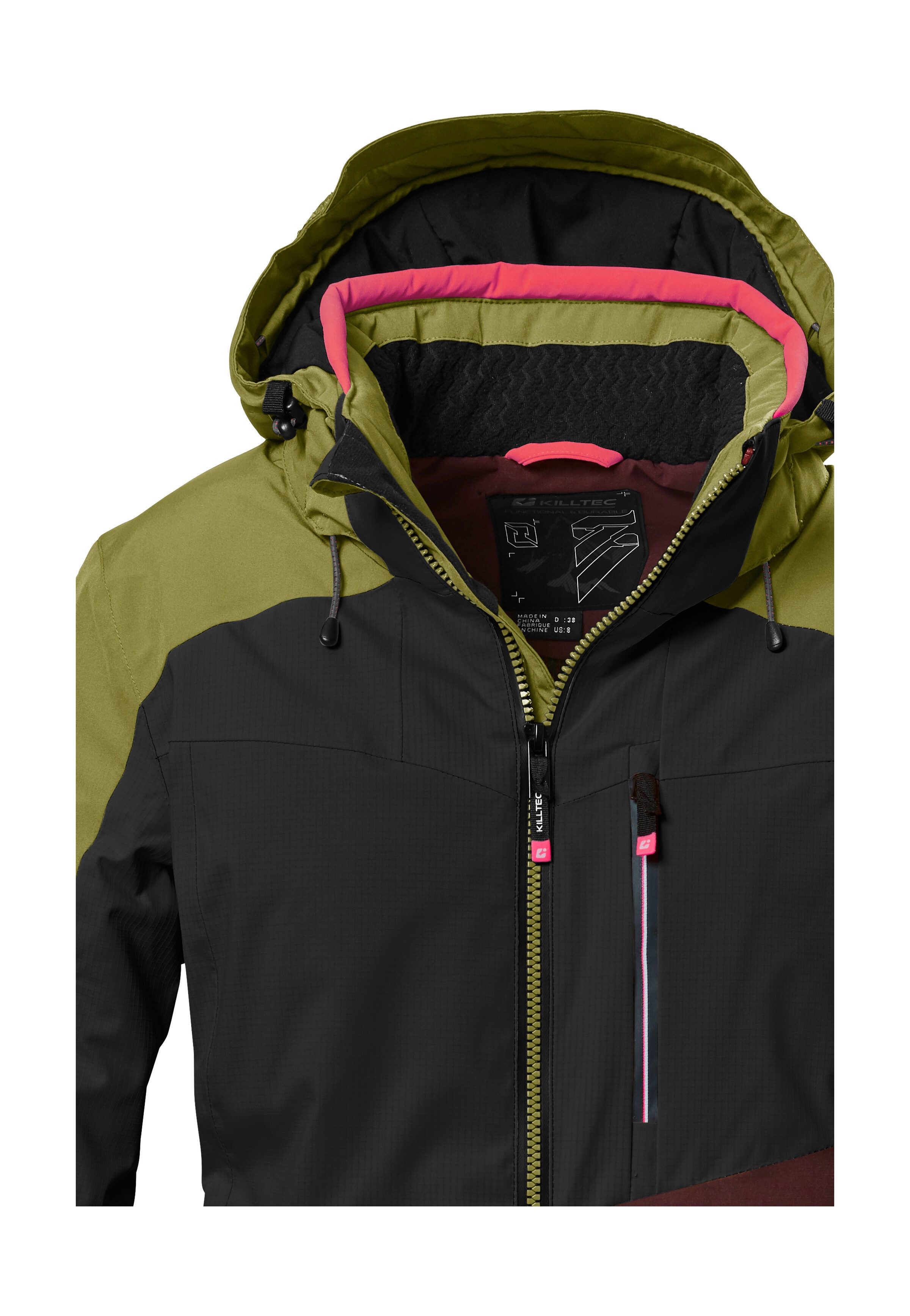 Killtec Skijacke KSW 37 WMN SKI JCKT Atmungsaktive, wasserdichte Skijacke mit verstellbarer Kapuze