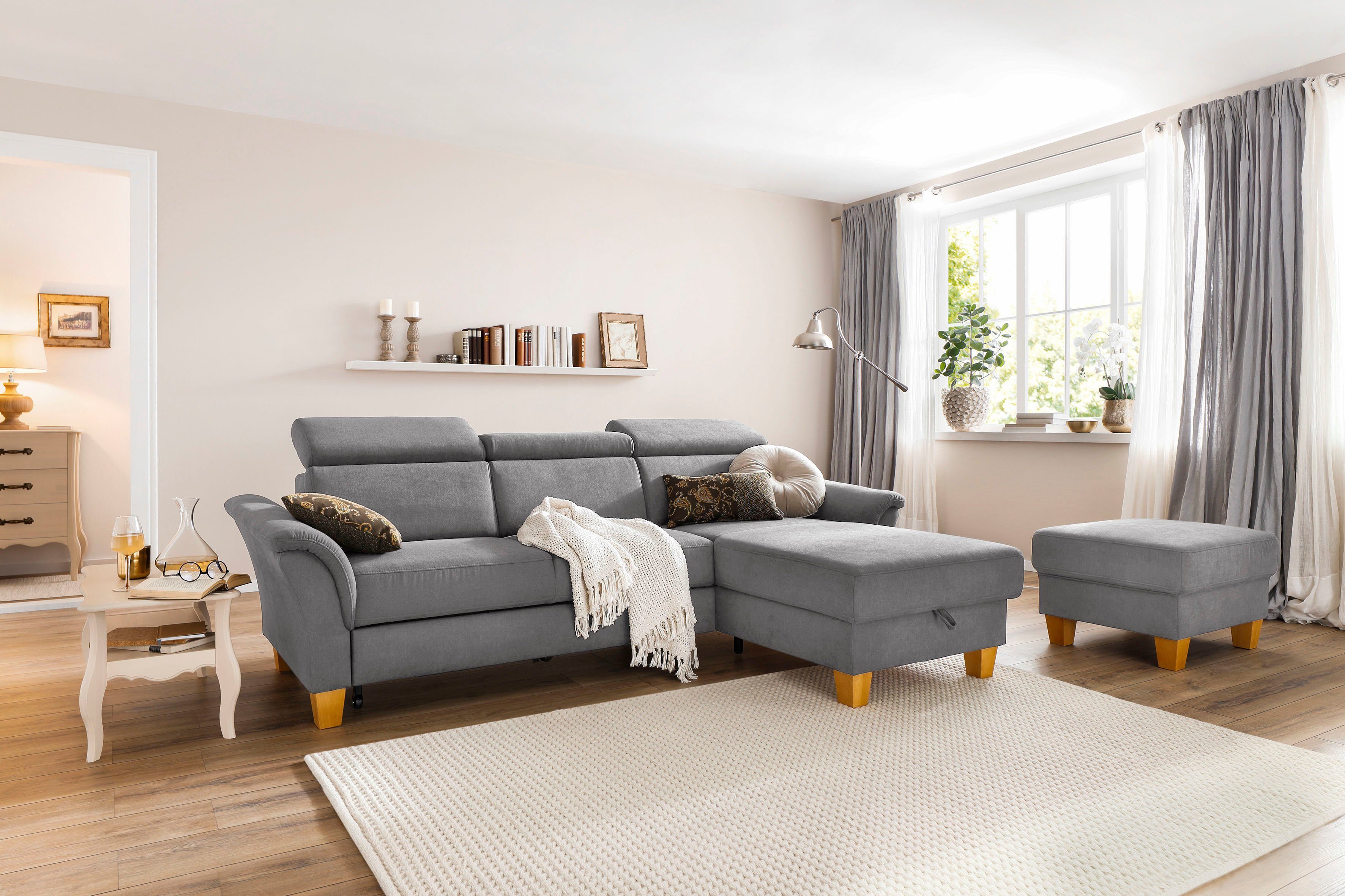 Home affaire Ecksofa "Conville L-Form", Federkern, wahlweise mit Bettfunkti günstig online kaufen