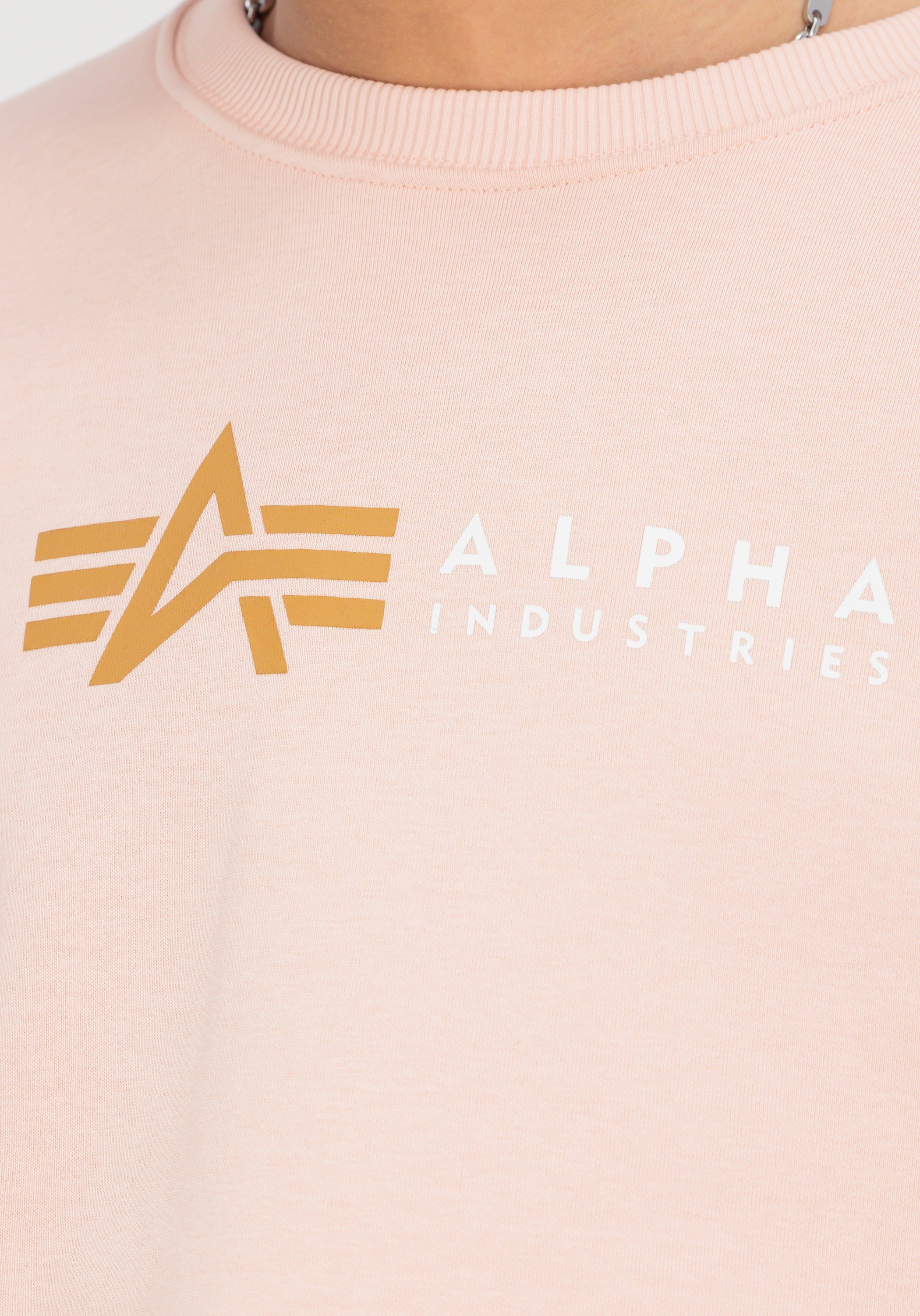 - pale Alpha peach Sweater Sweatshirts Label Sweater Alpha Alpha Industries Men Industries