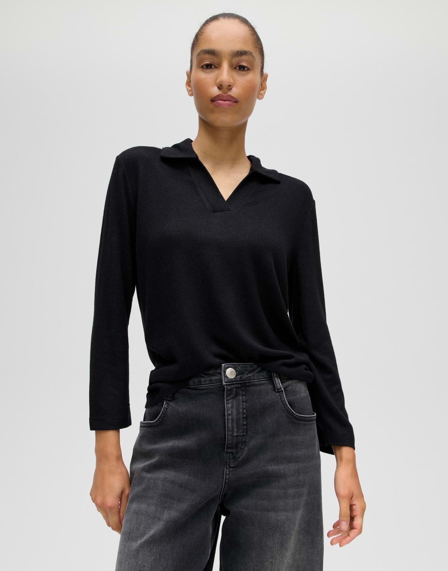 OPUS Poloshirt Poloshirt aus ECOVERO™ Viskosemix Slim Fit