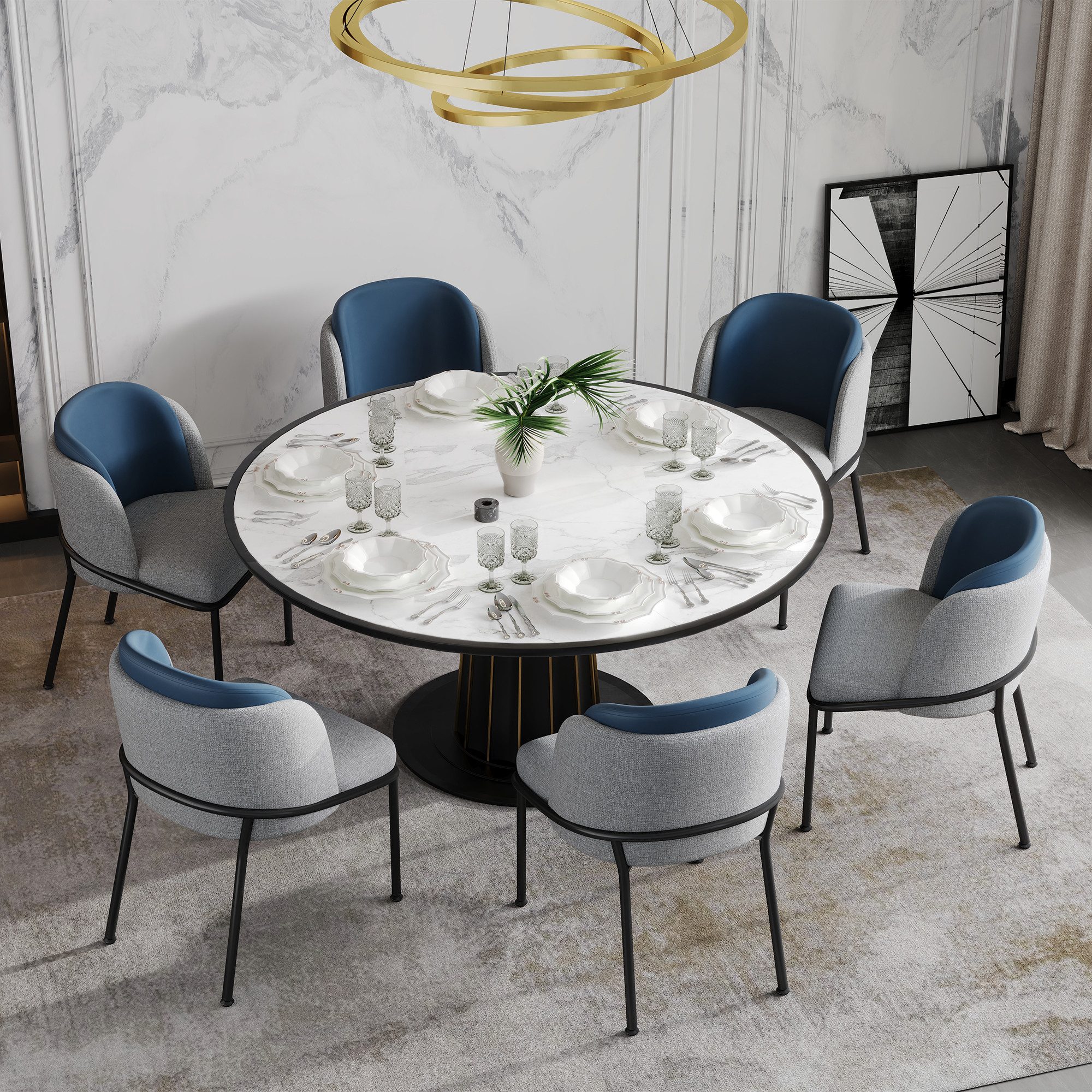 HAUSS SPOLE Esszimmerstuhl 6er-set Küchenstühle Relaxsessel mit Verstellbar günstig online kaufen