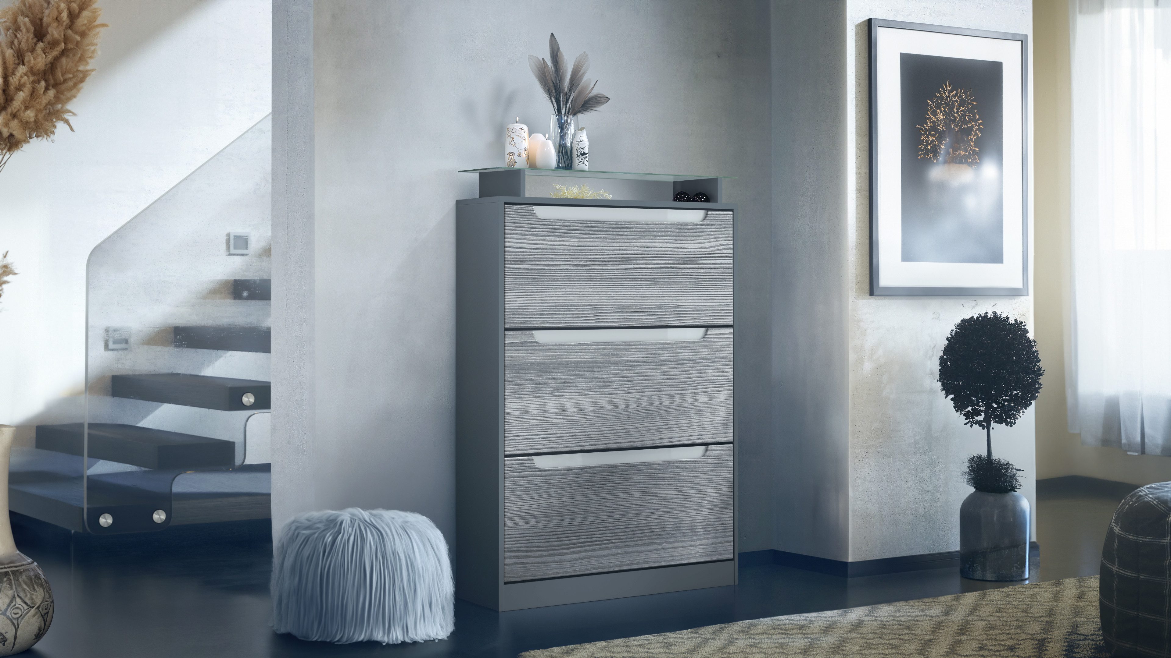 Vladon Schuhschrank Space (Schuhkipper, für 24 günstig online kaufen