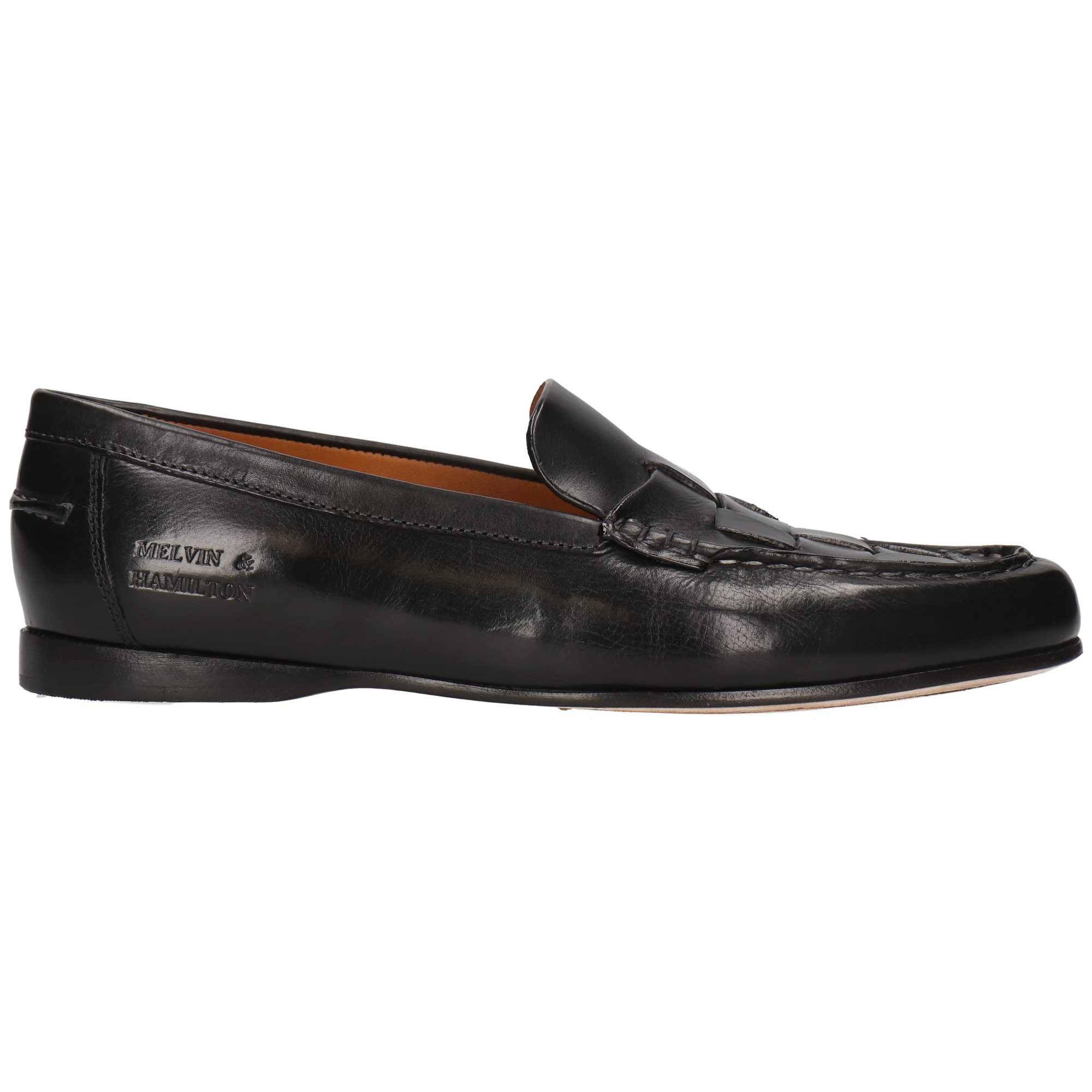 Melvin & Hamilton Julietta 4 Leder-Geflochtene Schuhe für Damen Loafer Flache Absätze, Echtes Leder, Vegetabile Gerbung
