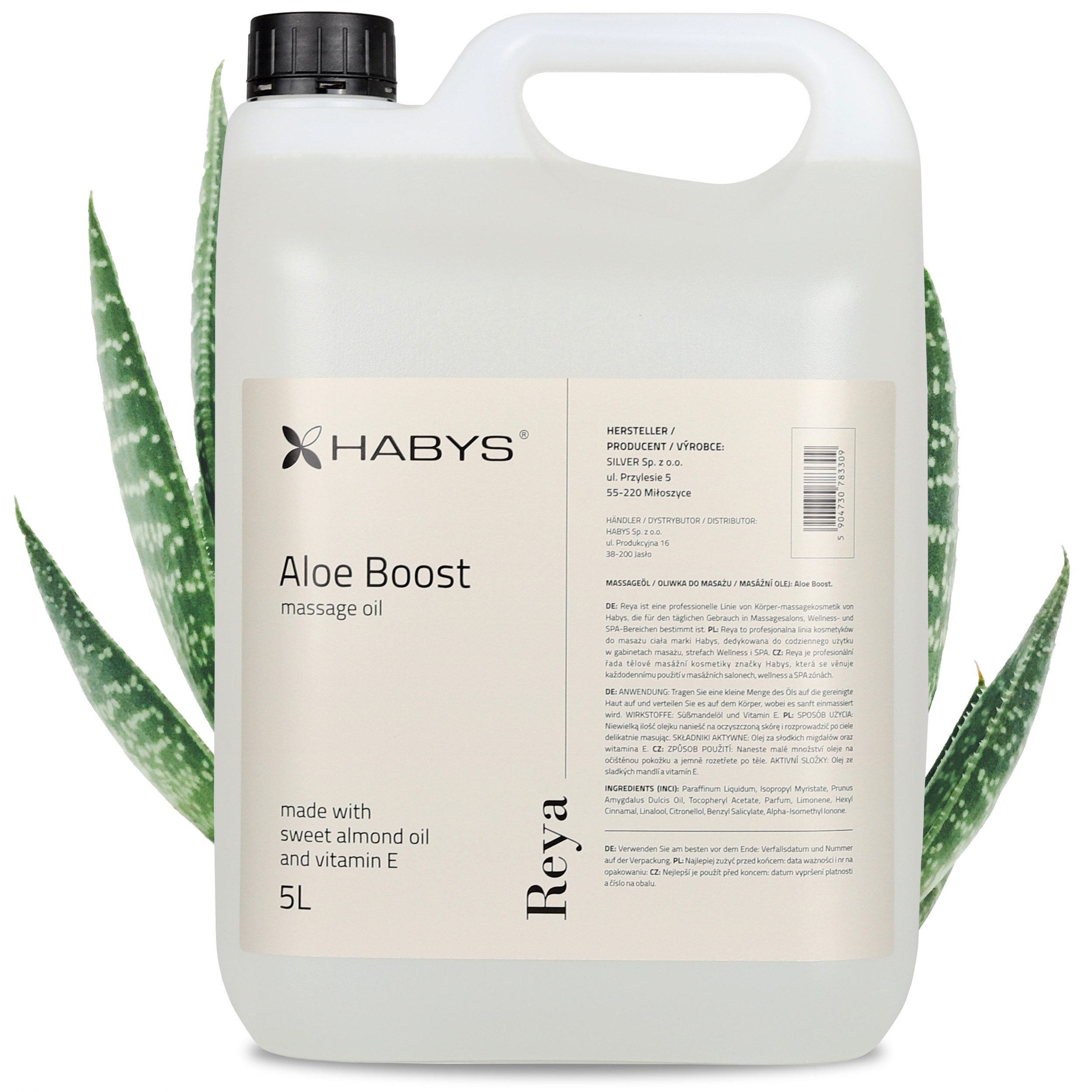 Habys Massageöl REYA Aloe Boost Öl Erfrischende Aloe - Note 5L