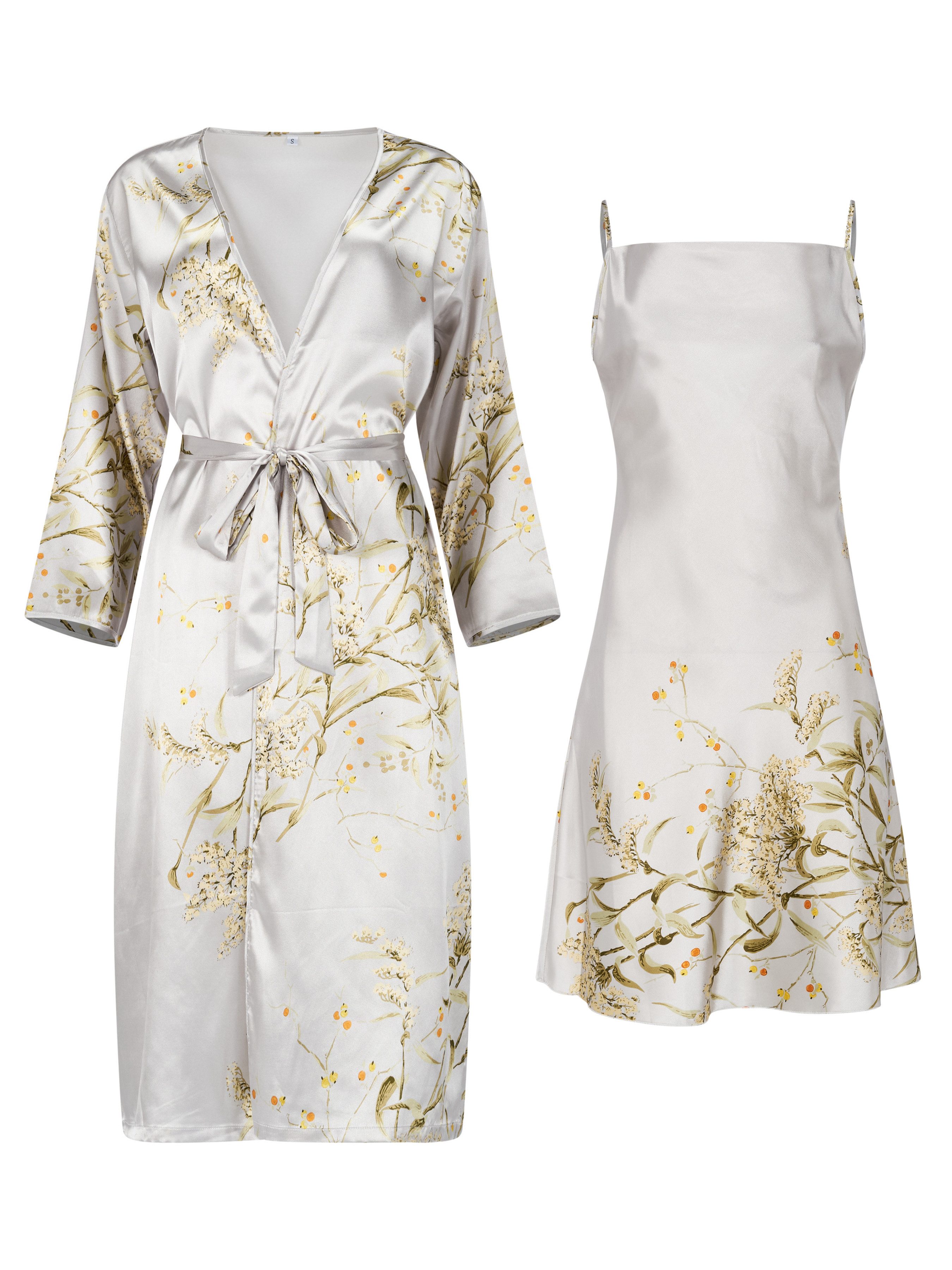 Elegant Love Morgenmantel Satin Pyjama-Set 2-tlg., günstig online kaufen