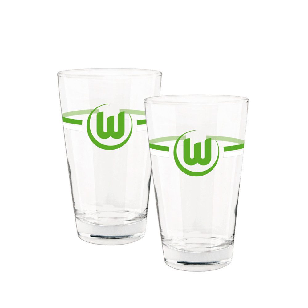 VfL Wolfsburg Glas VfL Wolfsburg Trinkglas grün-weiß, 2er-Set