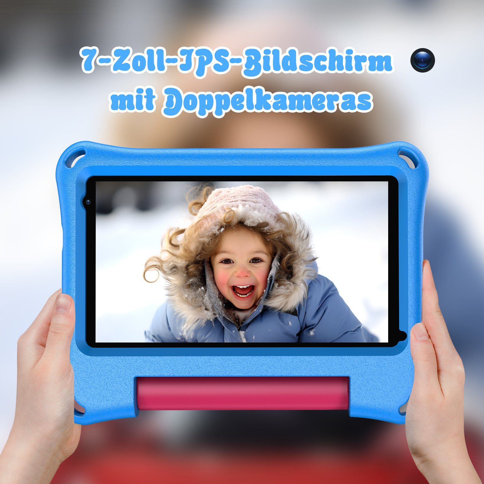 M7 Lerntablet fallfest, Blau Halterung, Zoll, Kinder Augenschutz, Kontrolle Kids, mit System Jahren, ab VASOUN Ulife elterlichen 2 der 7 für Dual-Kamera,