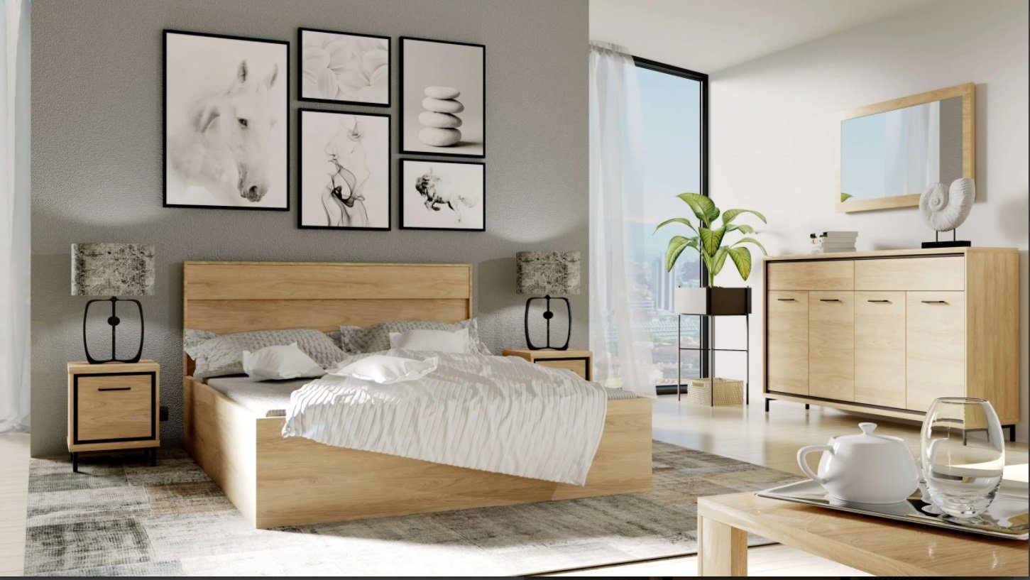 Stylefy Schlafzimmer-Set »Medison«, (Set (6-St), Komplett Schlafzimmer),  6-teilig, wahlweise mit LED-Beleuchtung, variabel stellbar, Metall, Modern  Design