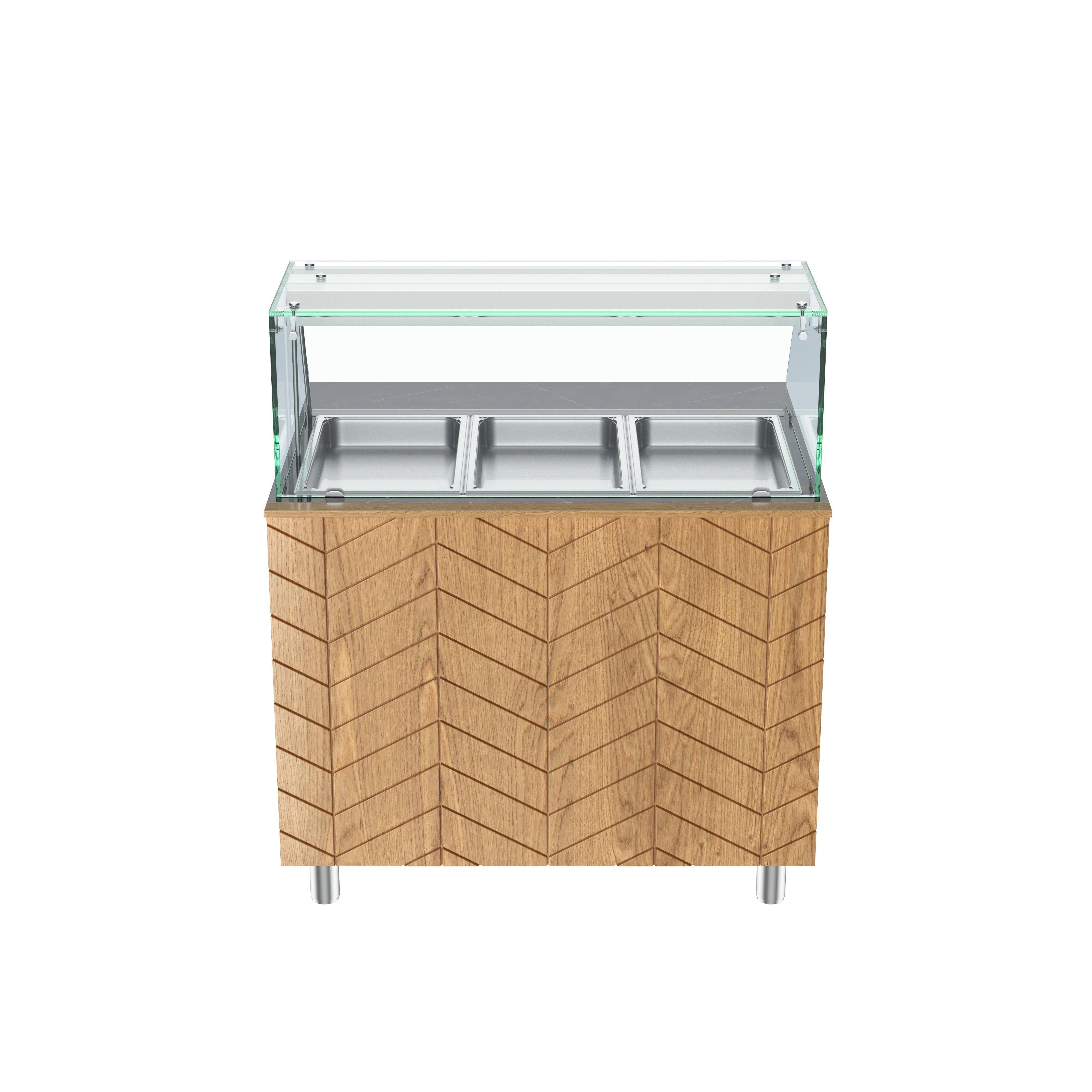 Gastronics Pizzaofen Bain Marie Warmtheke Premium 107 x 80 x 145 cm schwarzer Compact LED