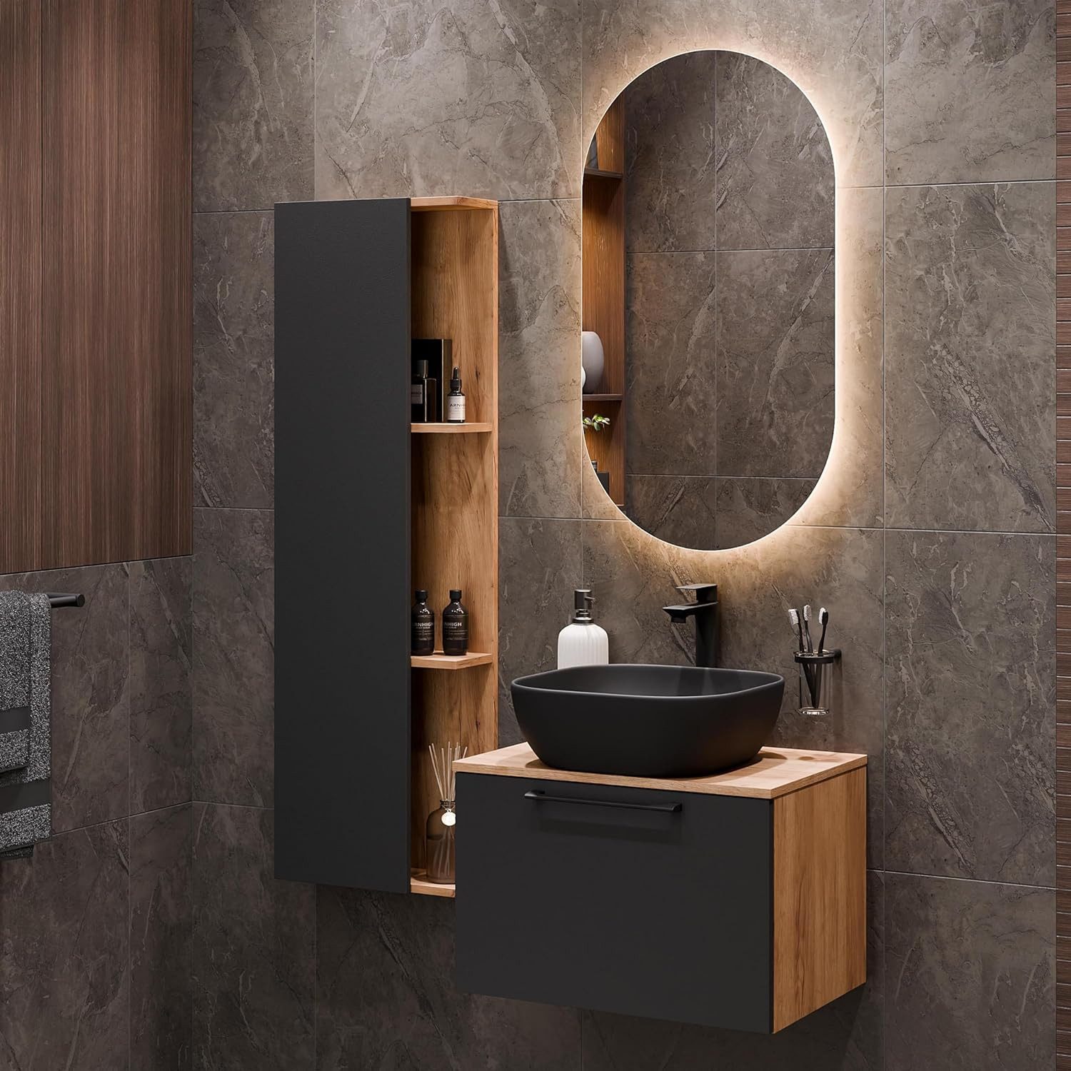 Planetmöbel Badmöbel-Set Astra, (Badezimmer Möbel im günstig online kaufen
