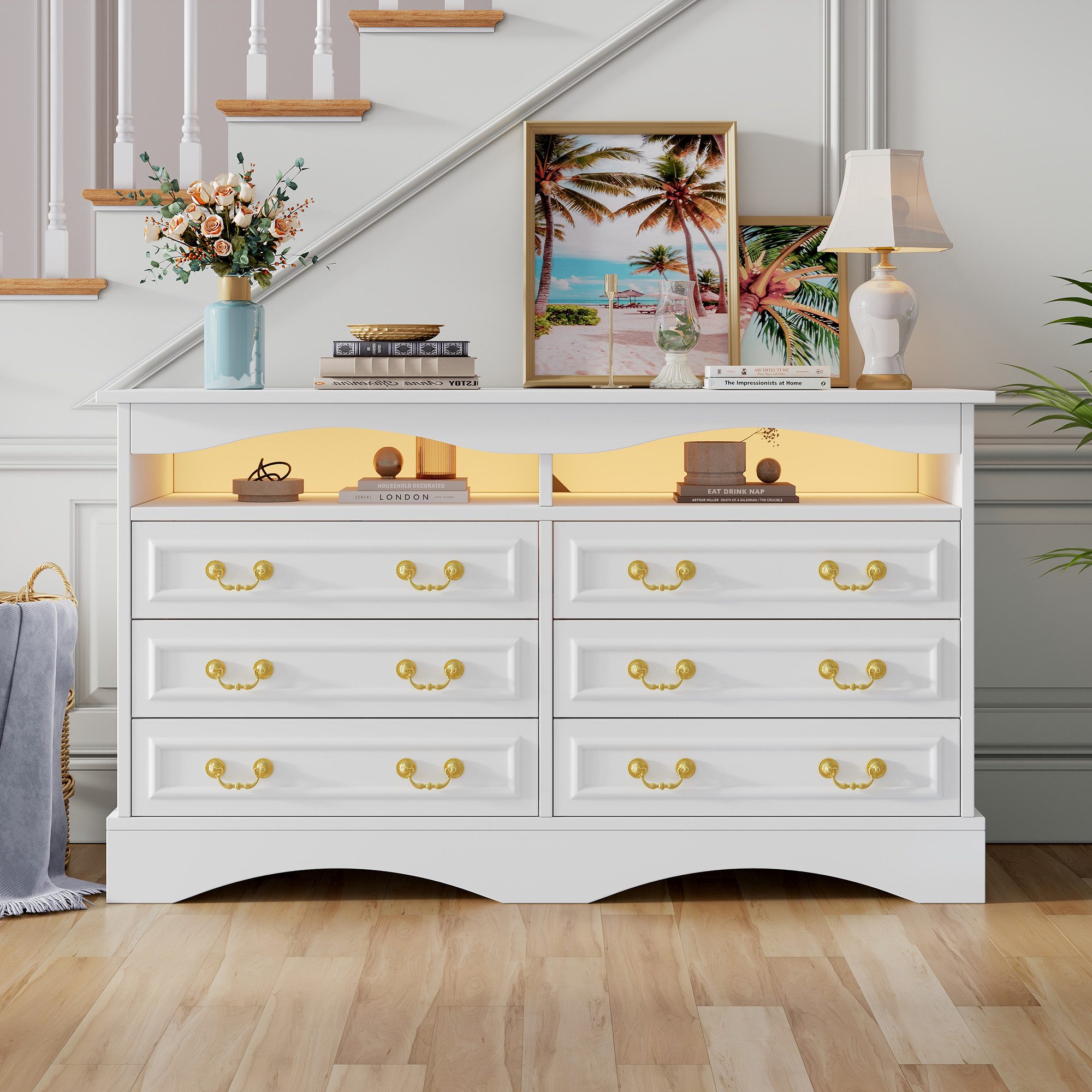 REDOM Sideboard mit LED-Beleuchtung (Kommode, Esszimmerschrank, günstig online kaufen