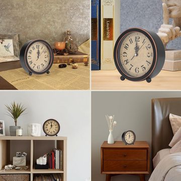 Silberstern Uhr Retro-Wecker, leise Nachttischuhr, Schlafzimmer-Schreibtischuhr (Geeignet für Nachttische, Schreibtische, Bücherregale – extrem leise)