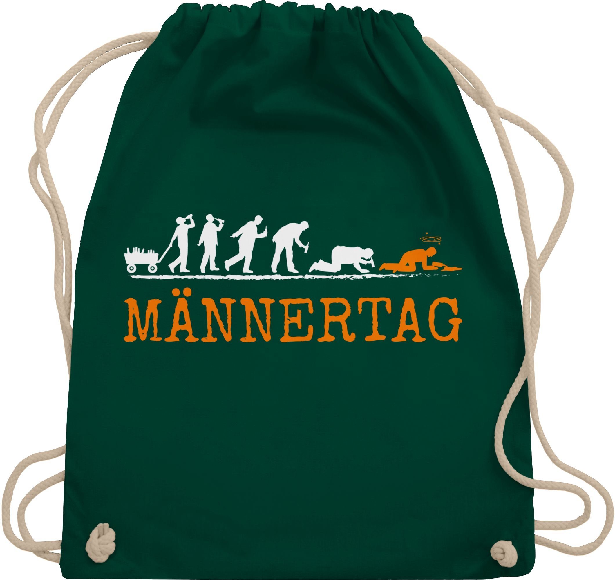 Biertrinker, Geschenk Lustig Geschenk 03 Dunkelgrün Vatertag Herrentag I Evolution Turnbeutel Shirtracer Männertag