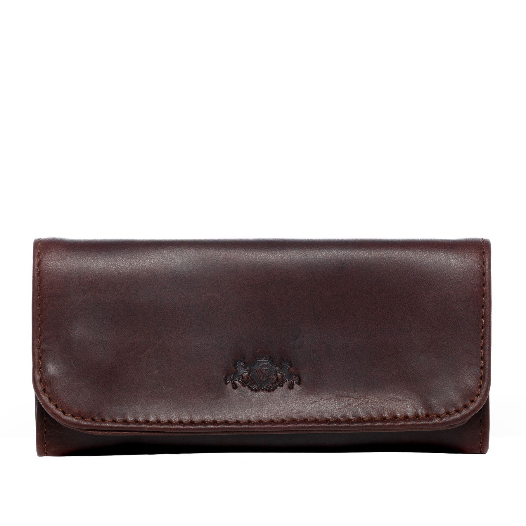 Geldbörse echt Leder Tabekbeutel groß Ledertasche braun TONY