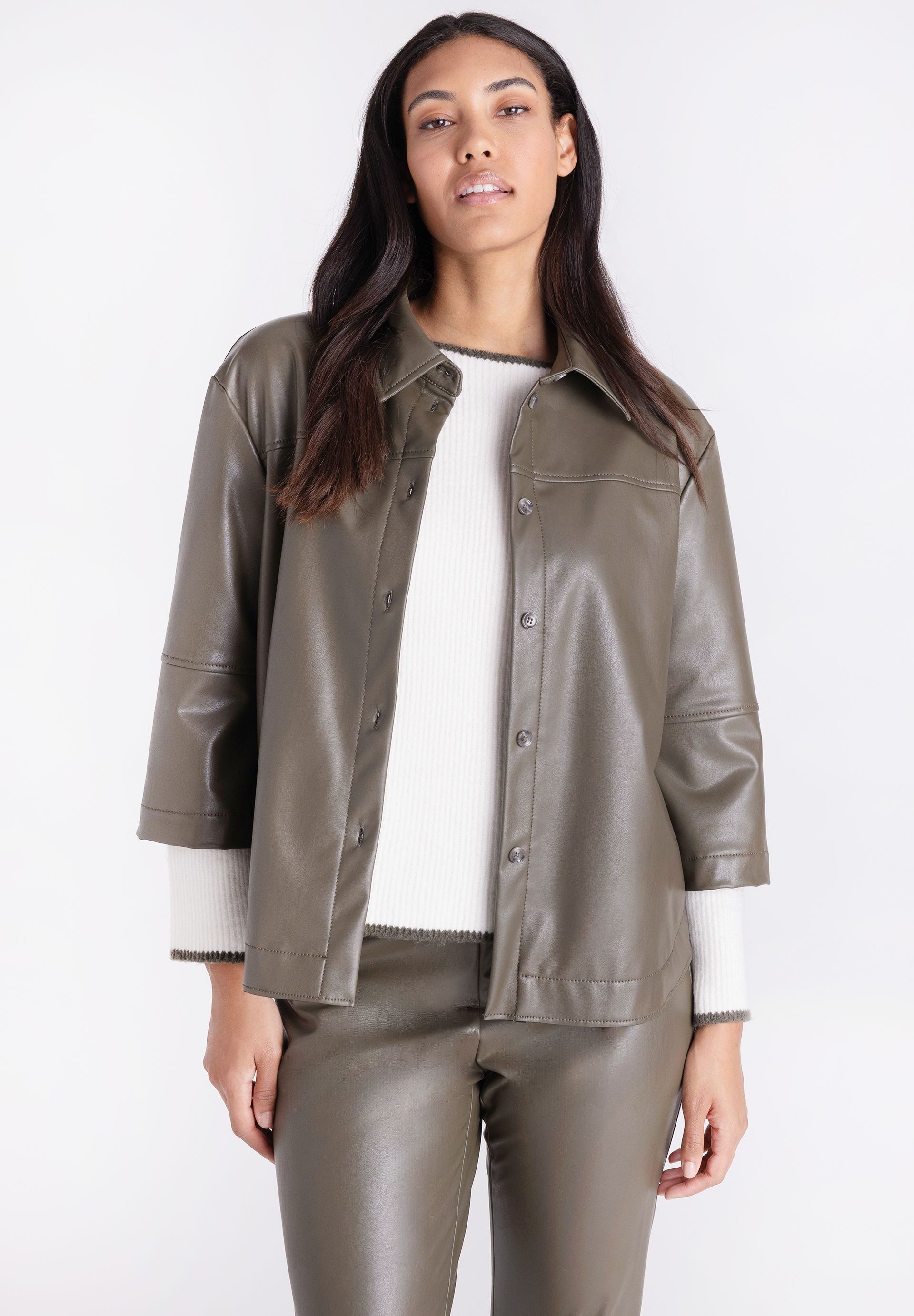 TUZZI Lederjacke mit Knopfleiste