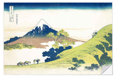 Posterlounge Wandfolie Katsushika Hokusai, Inume passieren die Provinz Kai, Wohnzimmer Malerei