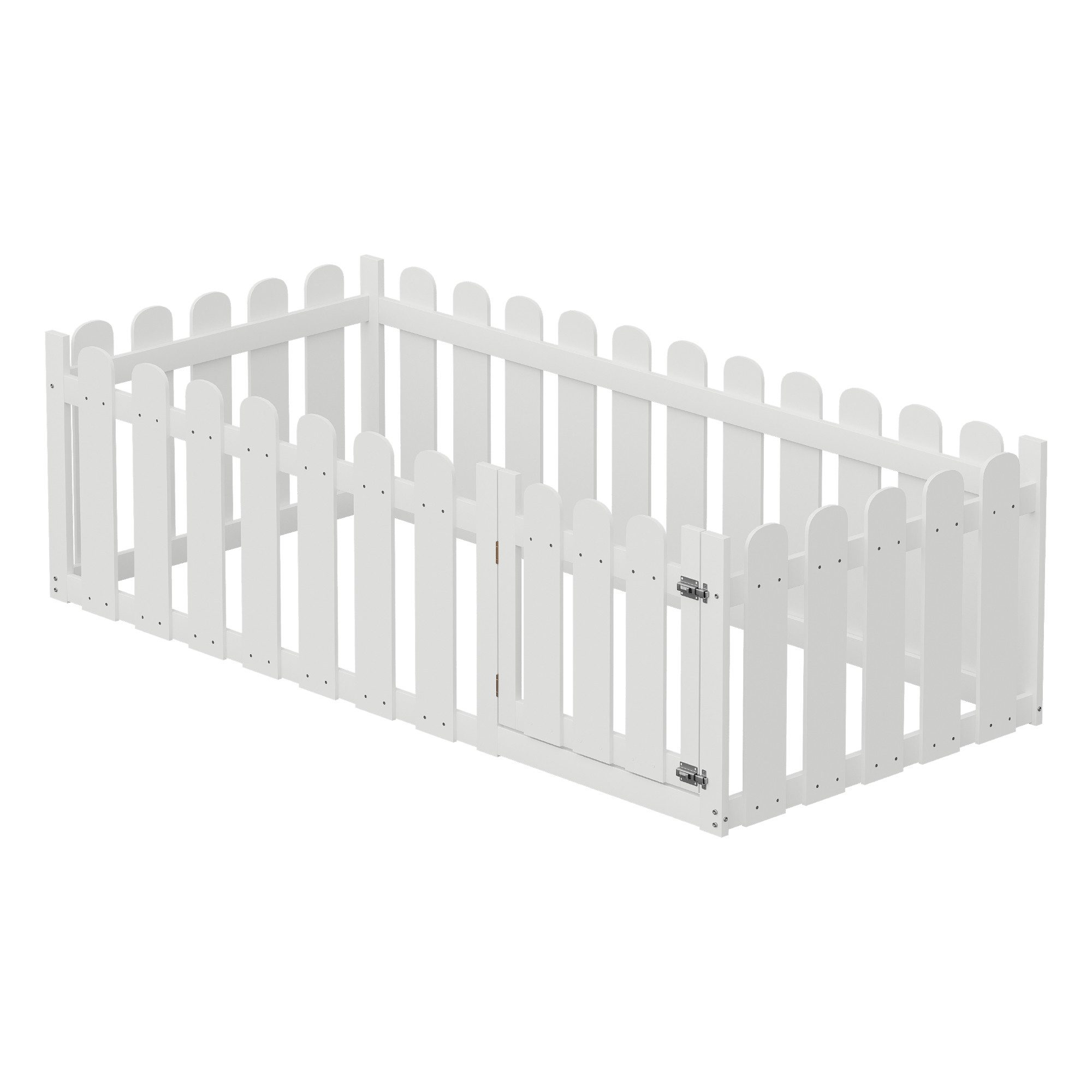 Yorbay Kinderbett Schutzgitter (90 x 200cm), Rausfallschutz, mit Umrandung und Tür