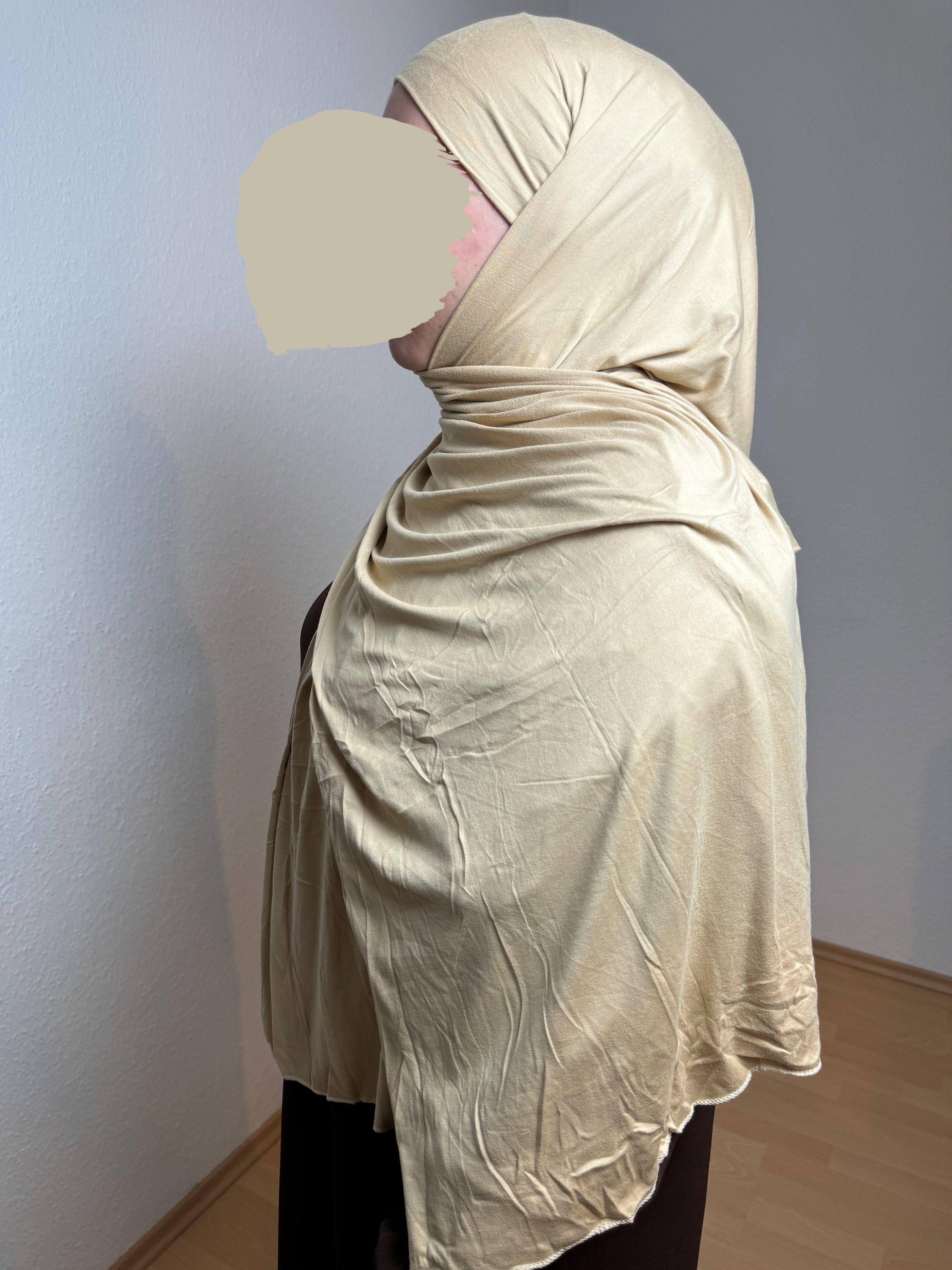 Kopftuch Jersey-Stoff Tuch in 2 Hidschab/ mit Sandfarben (antirutsch) Hijab Easy HIJABIFY unter Hijab 1 integrierter Hijab/