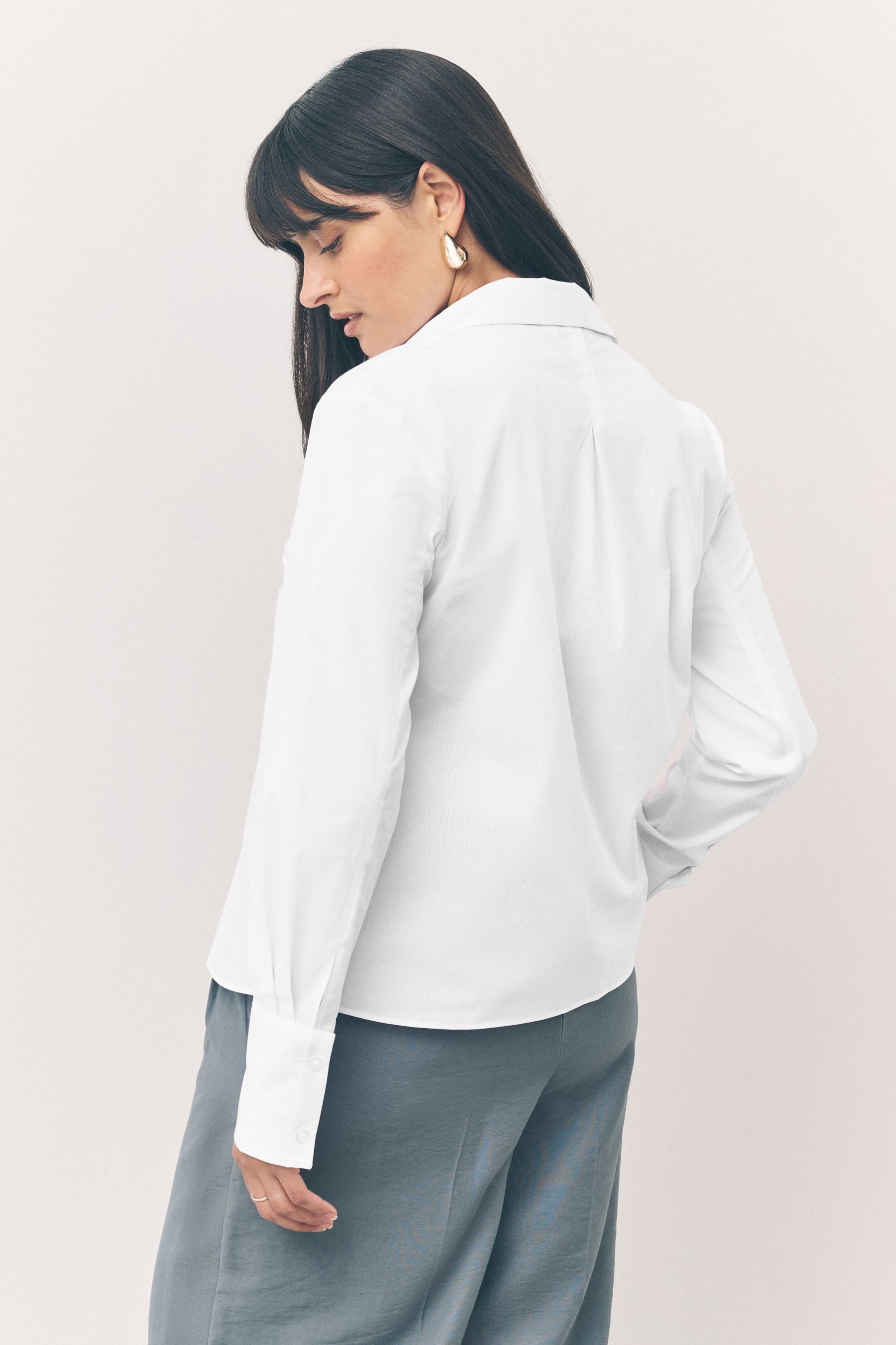Next Langarmhemd Essential Langarmshirts mit Stretch günstig online kaufen