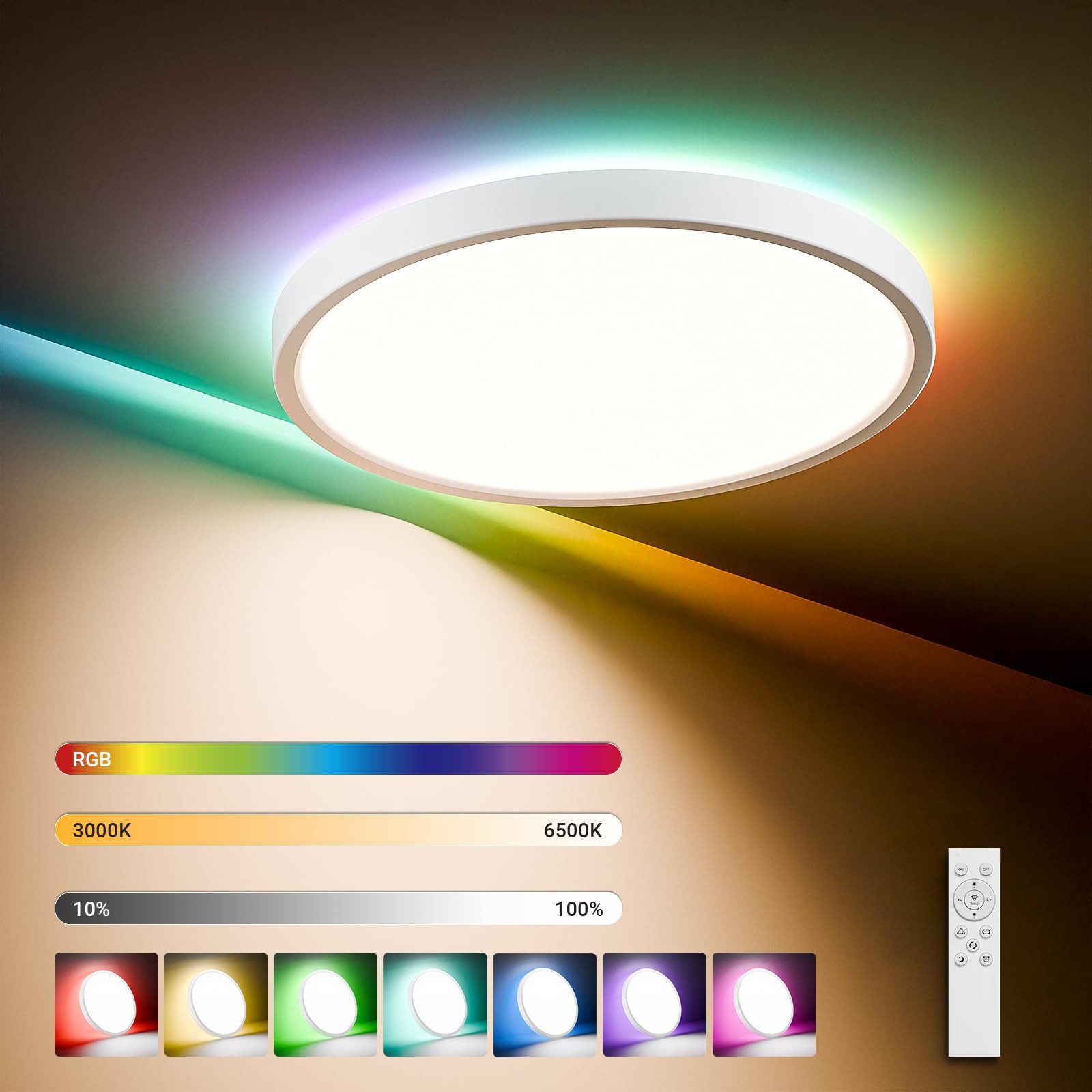 LQWELL Deckenleuchte LED Deckenlampe Dimmbar mit günstig online kaufen