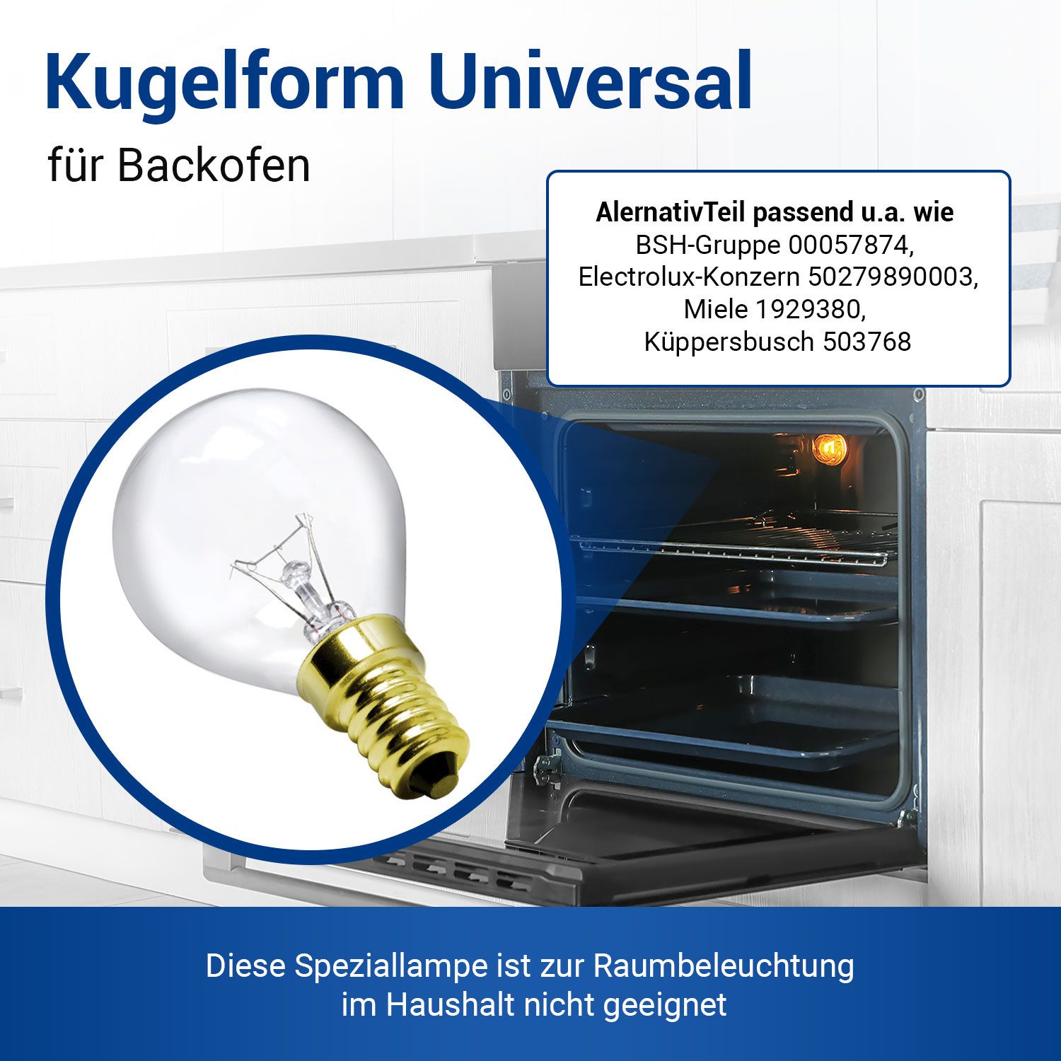 VIOKS Spezialleuchtmittel Glühbirne E14 40W 45mmØ 75mm 220/230V universal, günstig online kaufen