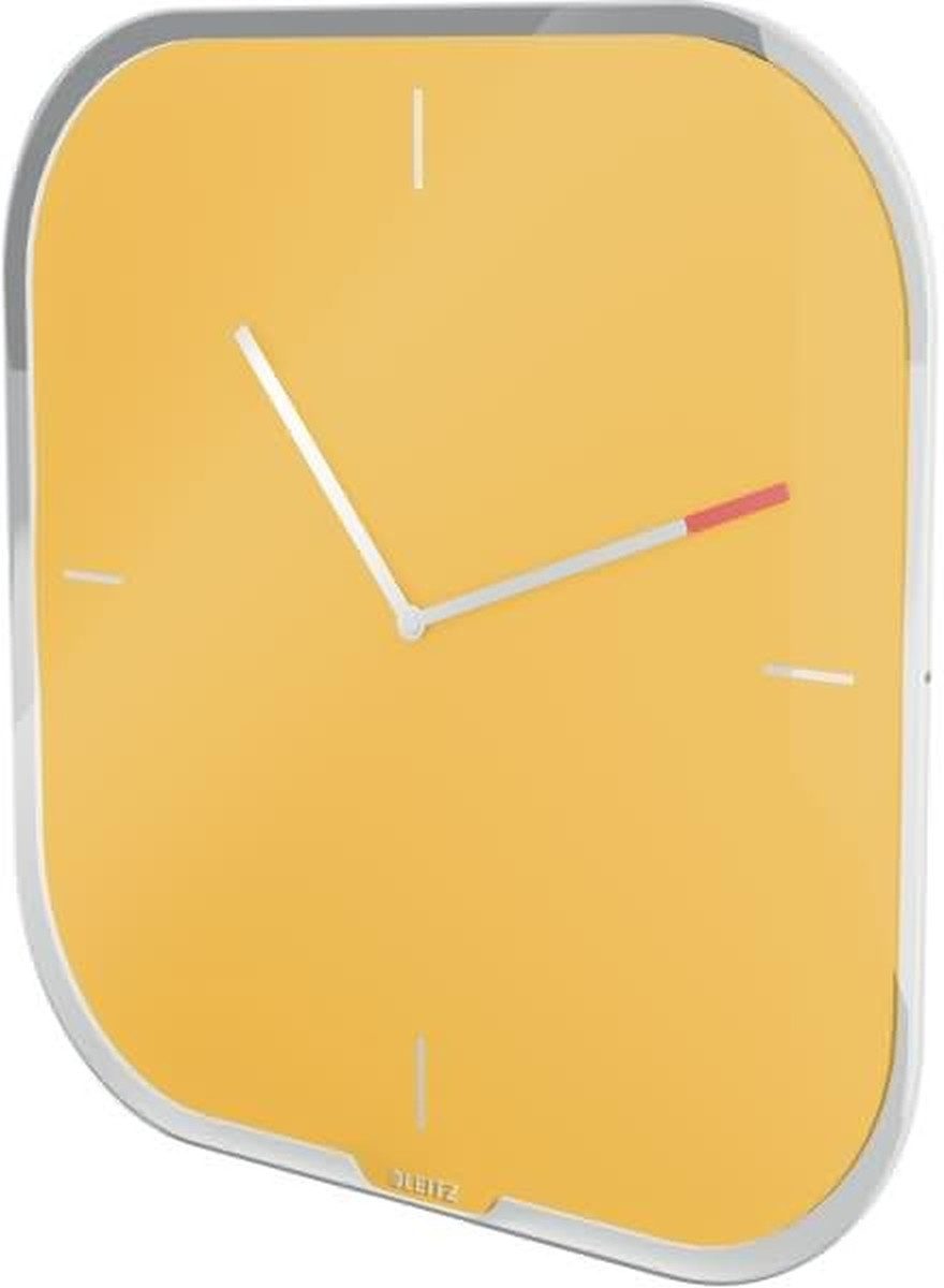 LEITZ Uhr Wanduhr Cosy Sicherheitsglas 300mm gelb