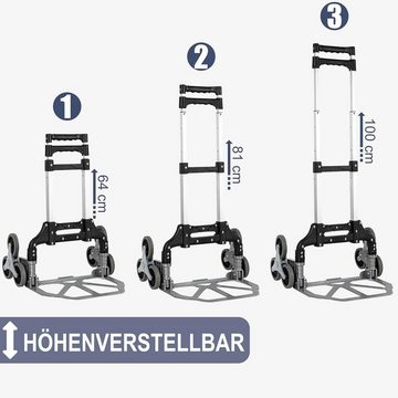 DOPWii Einkaufstrolley Treppensteiger klappbar,Belastbar bis zu 70 kg,Treppensackkarre