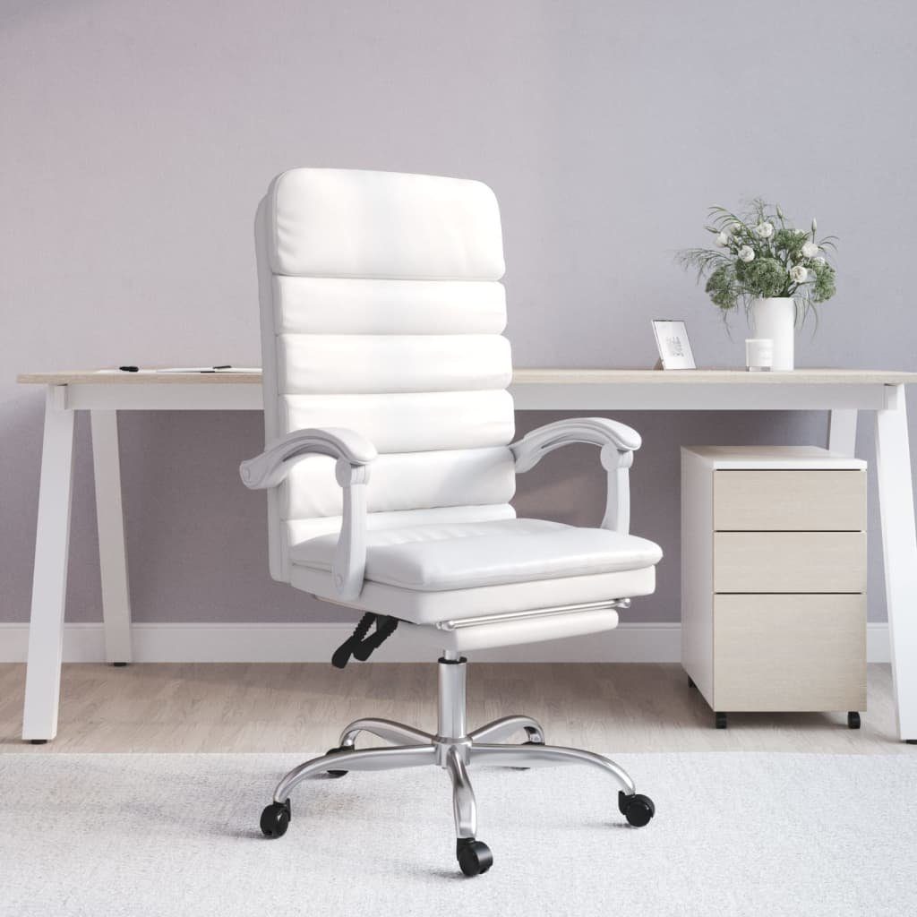 vidaXL Bürostuhl Bürostuhl mit Massagefunktion Weiß Kunstleder (1 St) Weiß | Weiß