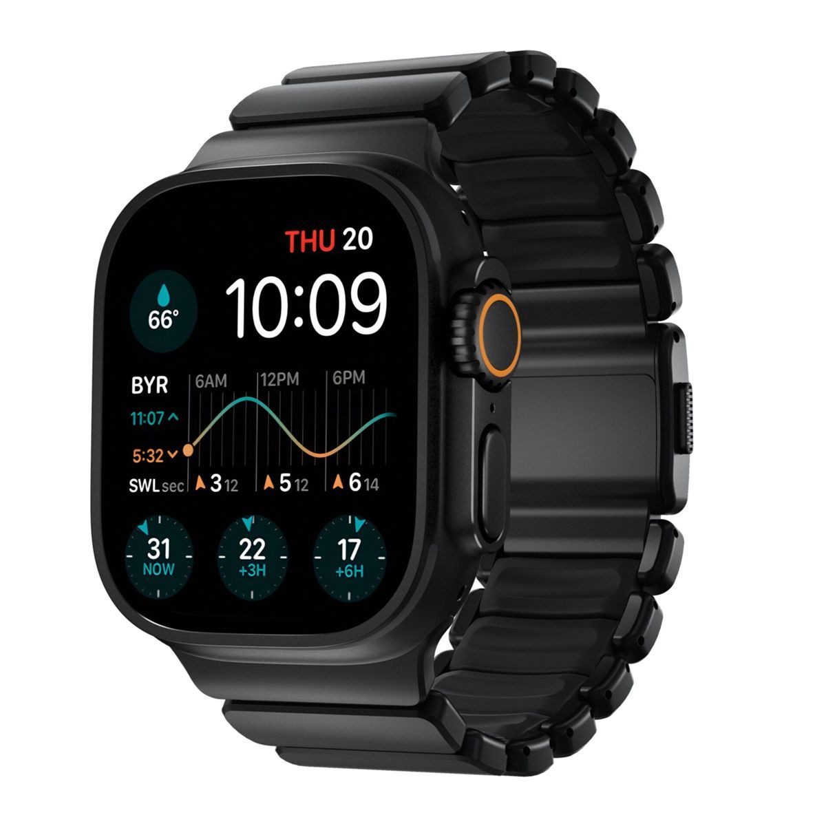 Nomad Smartwatch-Armband Stratos Band Titanium Black 49mm Black