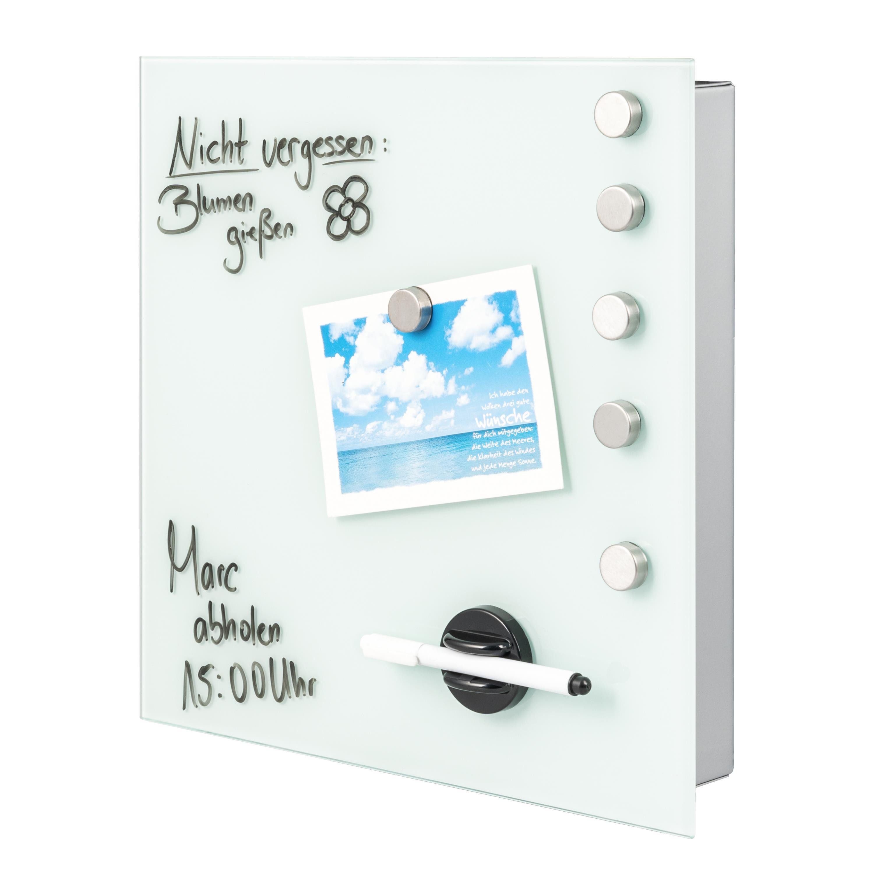 bremermann Schlüsselkasten Schlüsselkasten XL weiße Glasfront, 13 Haken, Ko günstig online kaufen