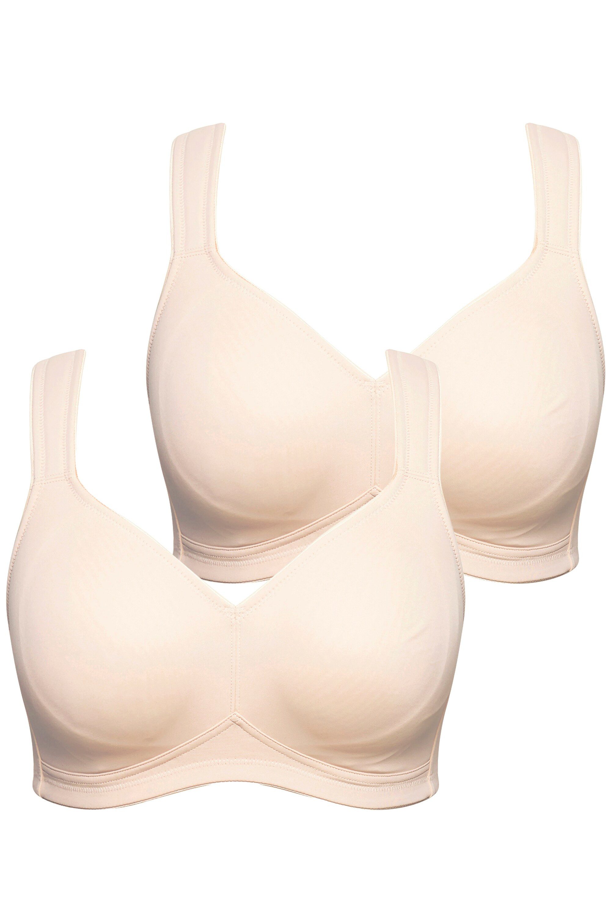 Ulla Popken Bügel-BH Mikrofaser-BH 2er-Pack ohne Bügel günstig online kaufen